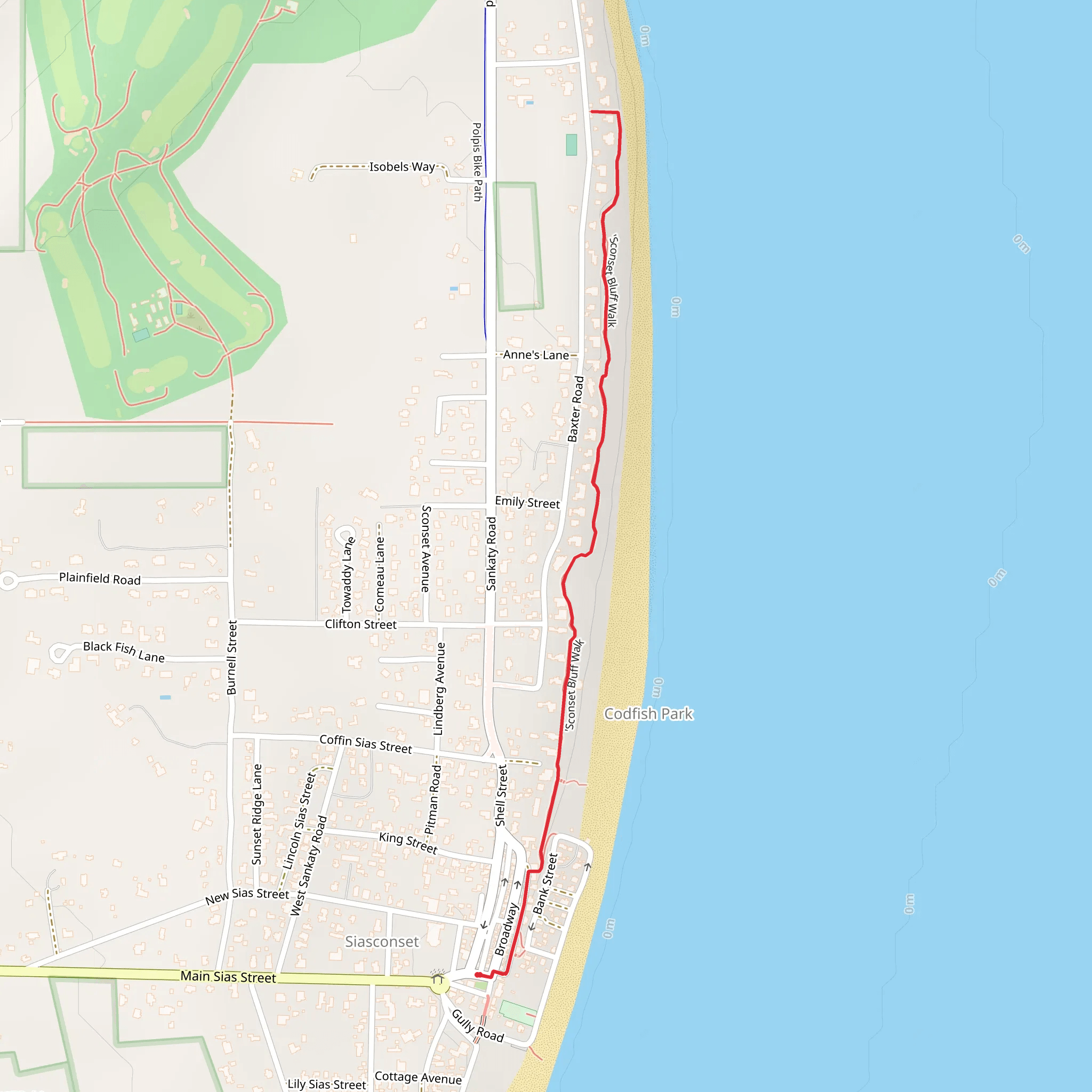 Sconset Foot Path Trail mobile static map