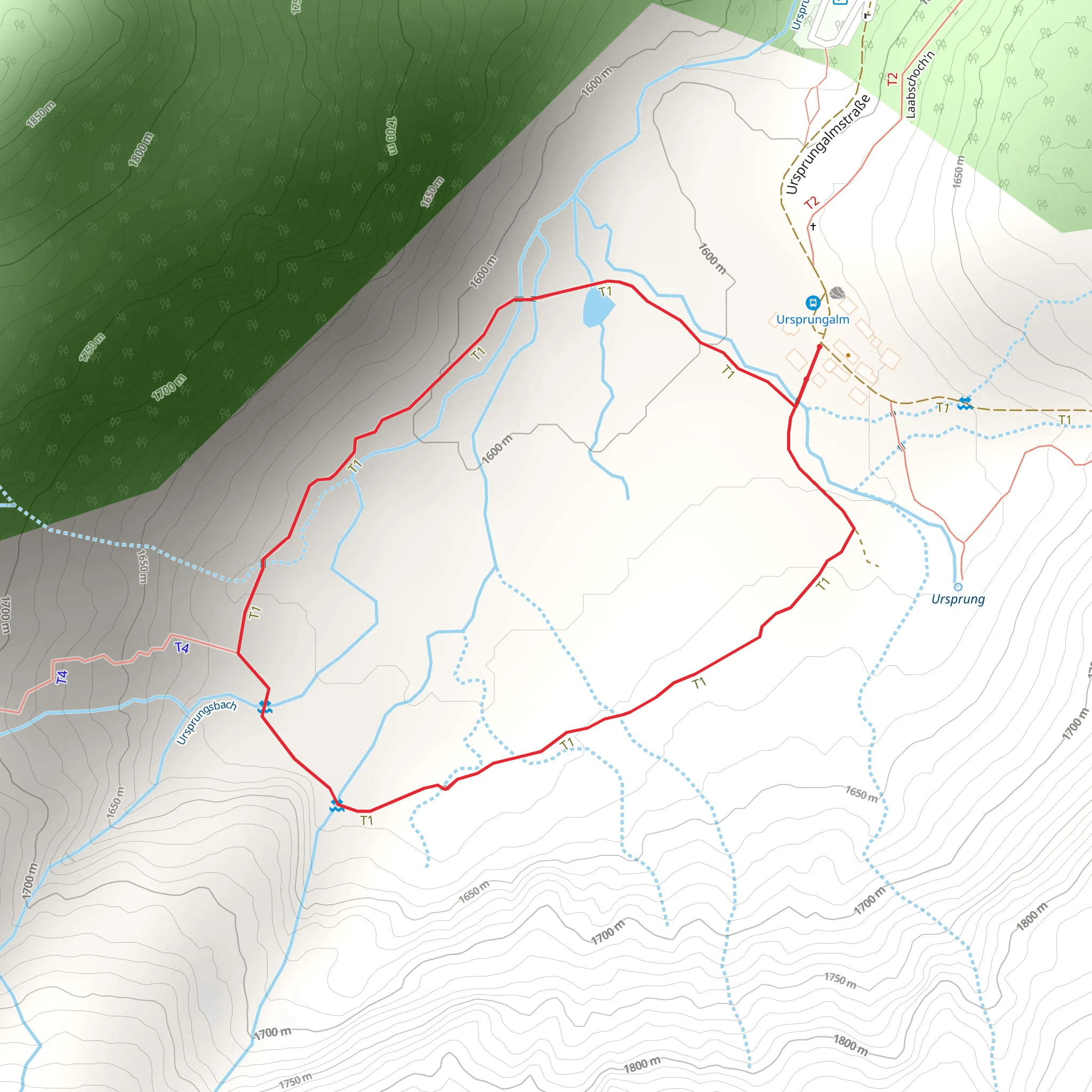 Ursprungalm Loop Walk mobile static map