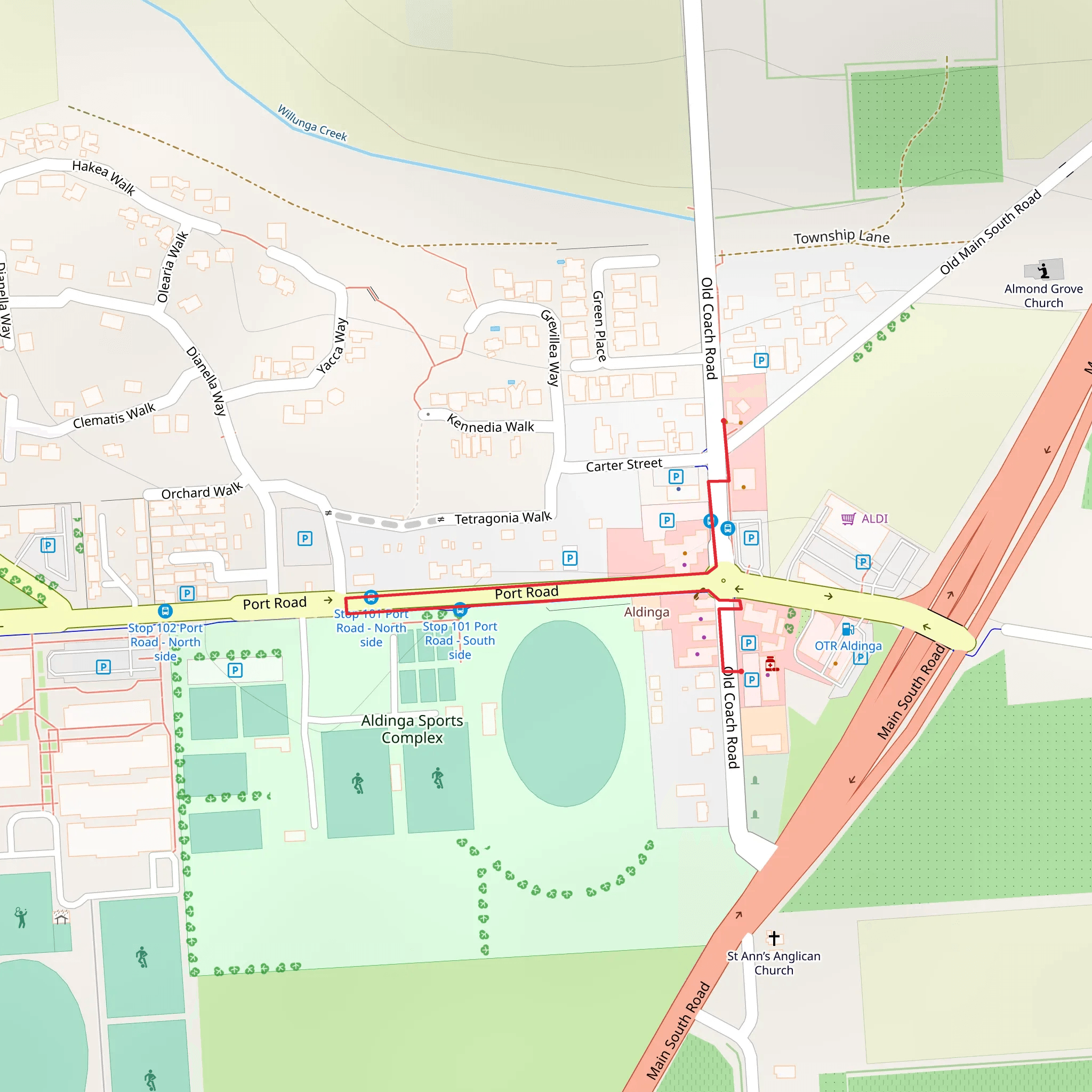 Aldinga Historic Walk mobile static map