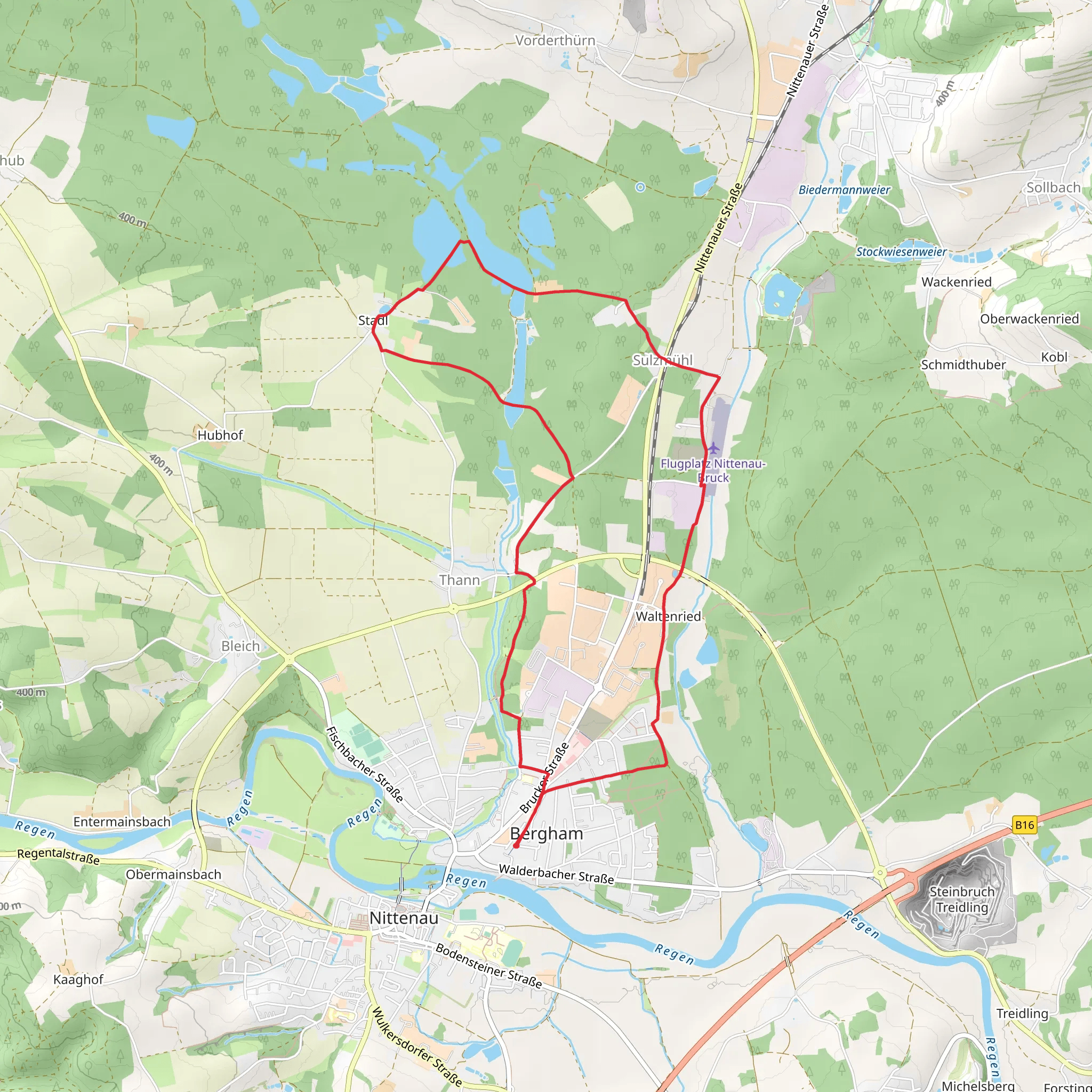 Oberpfalzweg, Stadlweiher and Thann-weiher mobile static map