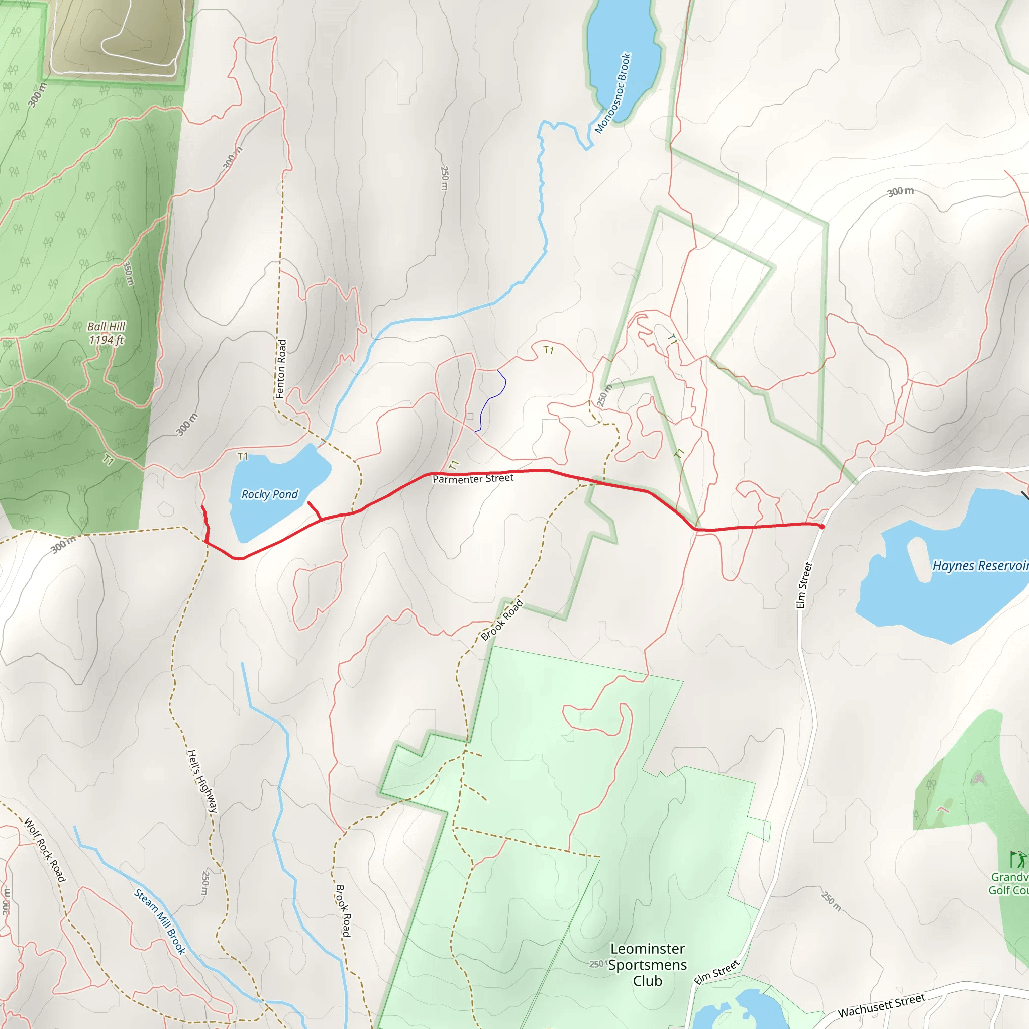 Rocky Pond Trail via Parmenter Street mobile static map