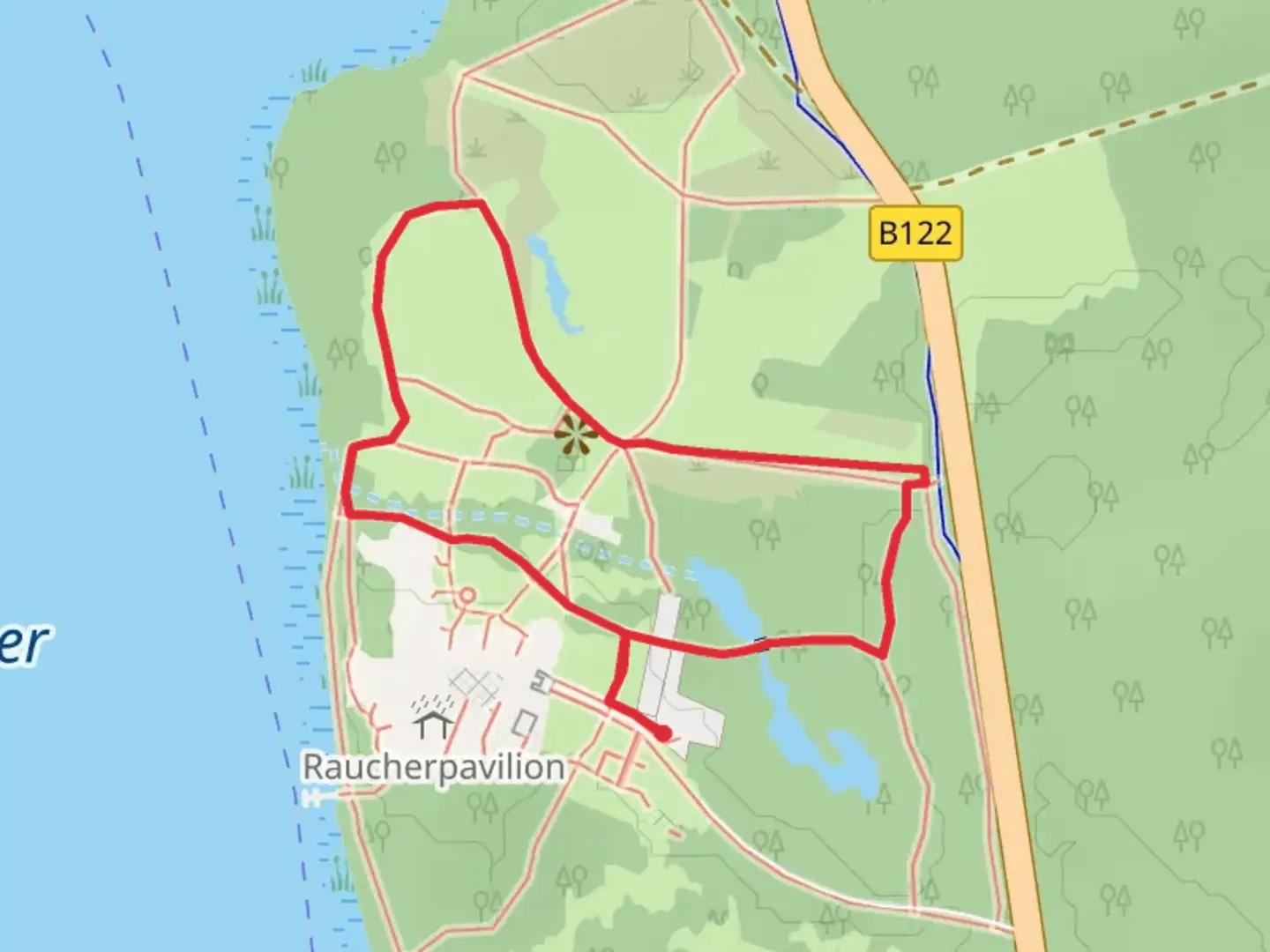 An image depicting the trail Fuchs and Hügel Loop and its surrounding area.