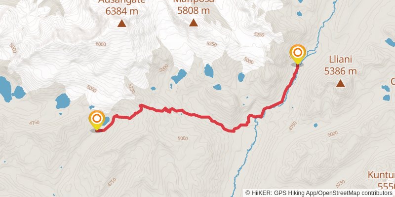 Ausangate Trek stage 3 Map