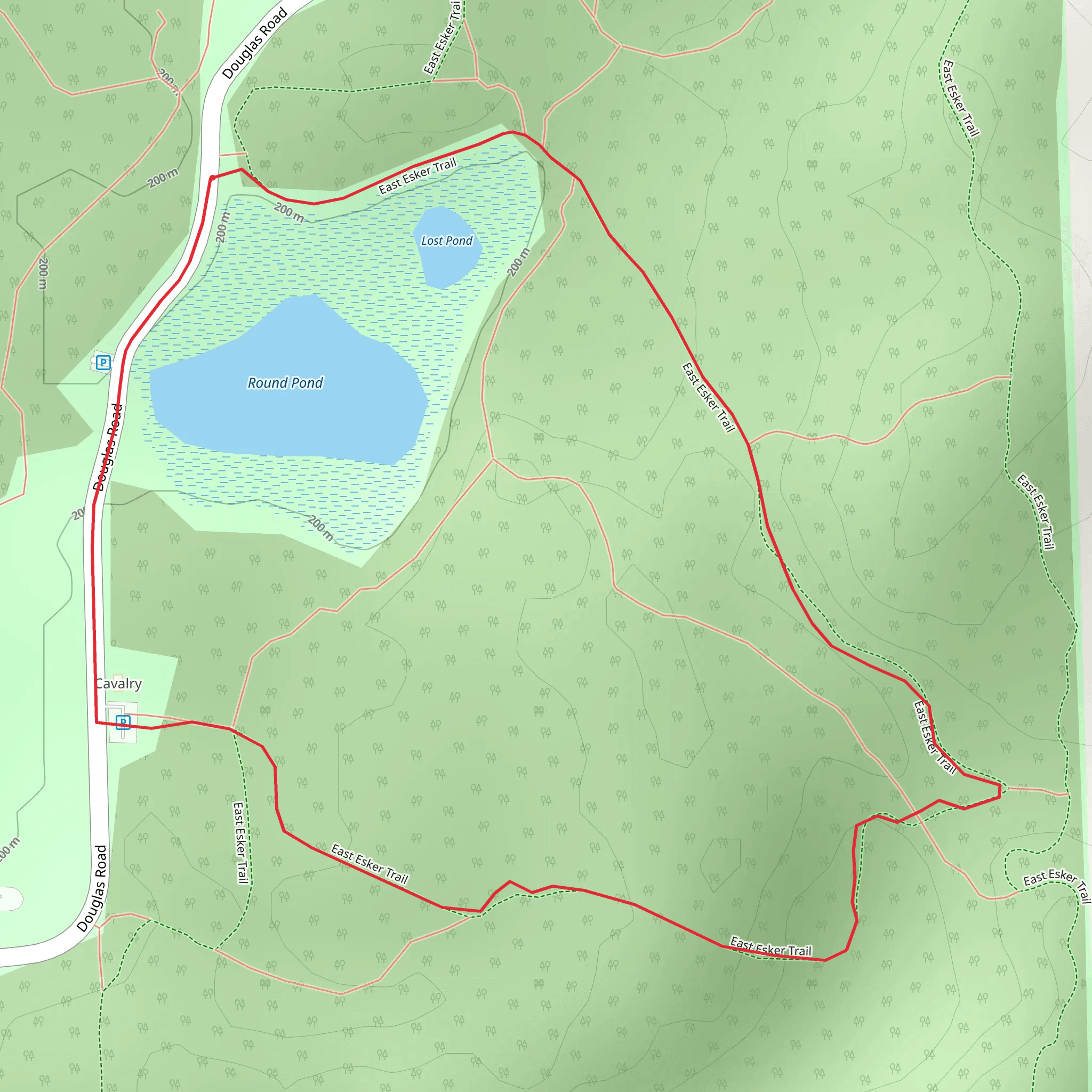 East Esker Trail Loop mobile static map