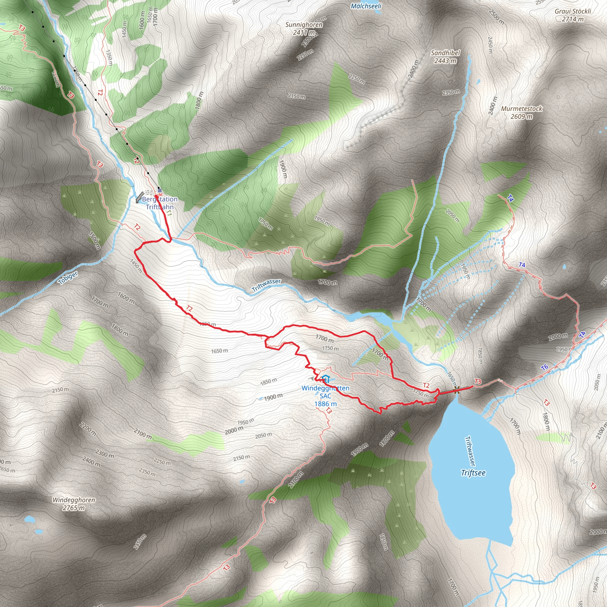 Trift Bridge Loop mobile static map
