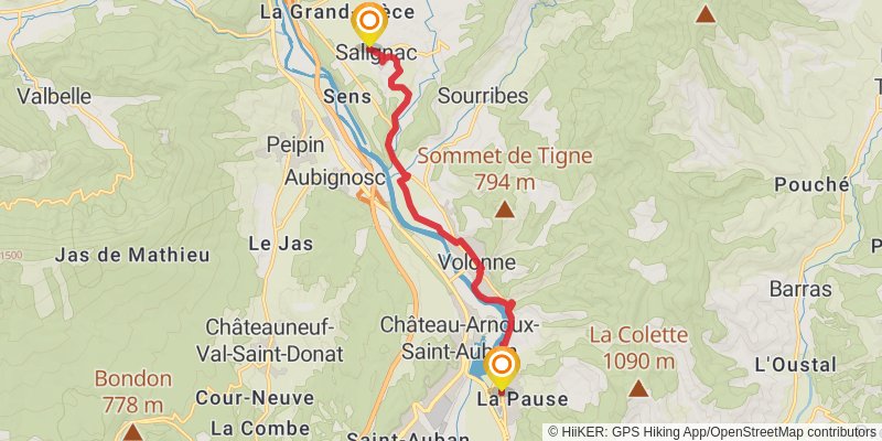 Route Napoléon stage 9 Map