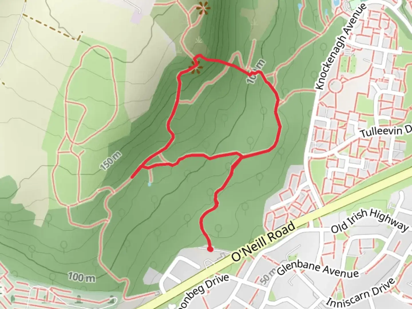 An image depicting the trail Carnmoney Hill and its surrounding area.