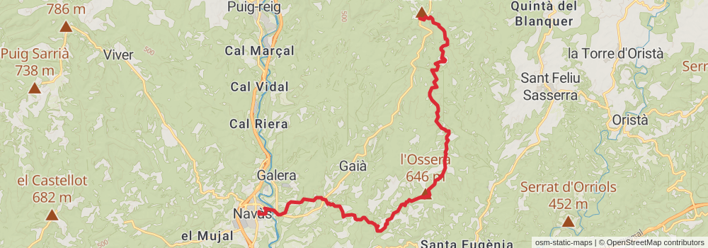 GR 176 Ruta de les Vint Ermites stage 5 Map
