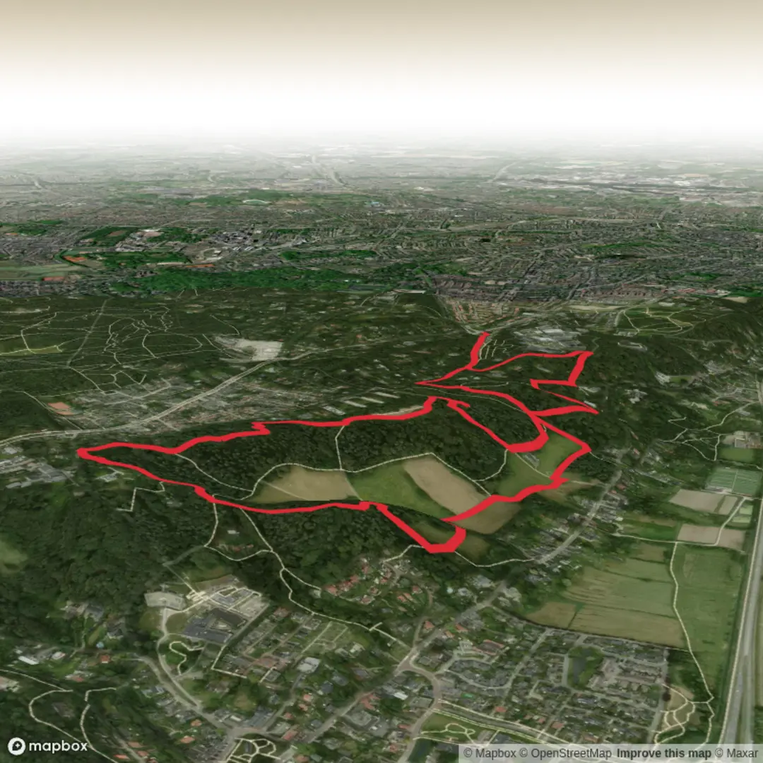 An image depicting the trail Ravenberg and Boterberg Loop and its surrounding area.