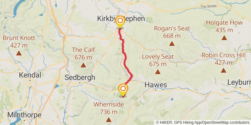 Settle to Carlisle via Pennine Journey stage 3 Map