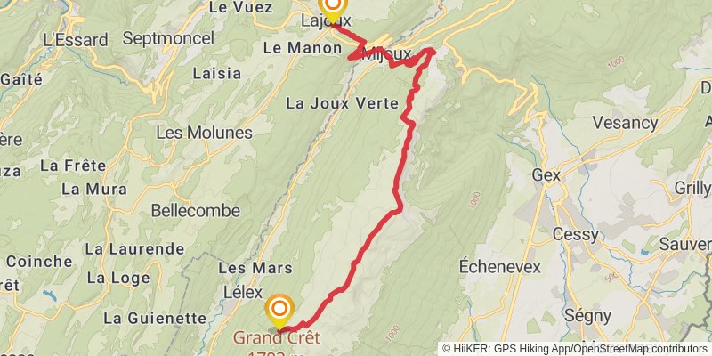 GR 509 - GTJ la Grande Traversée du Jura alt 4 Map