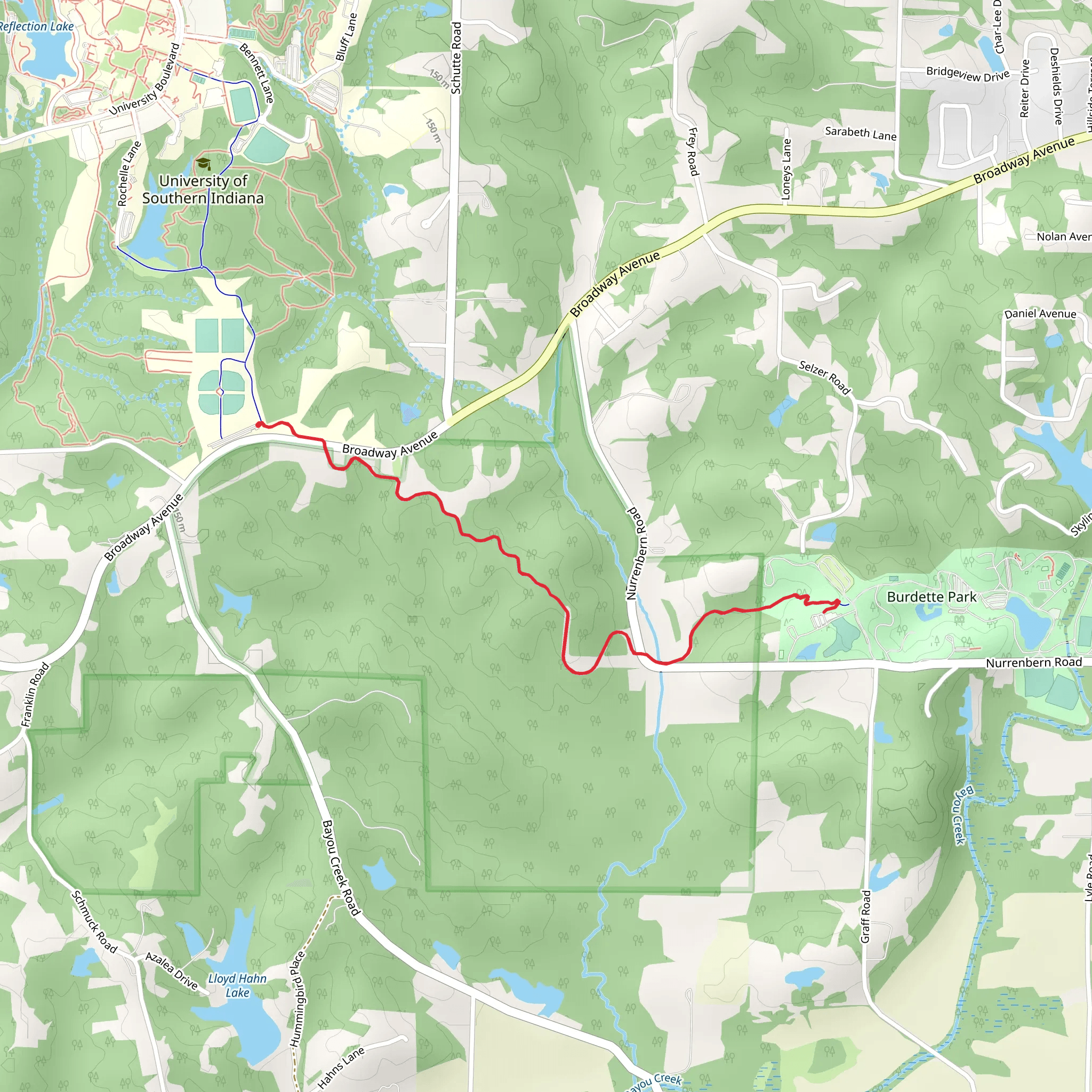 USI-Burdette Trail mobile static map