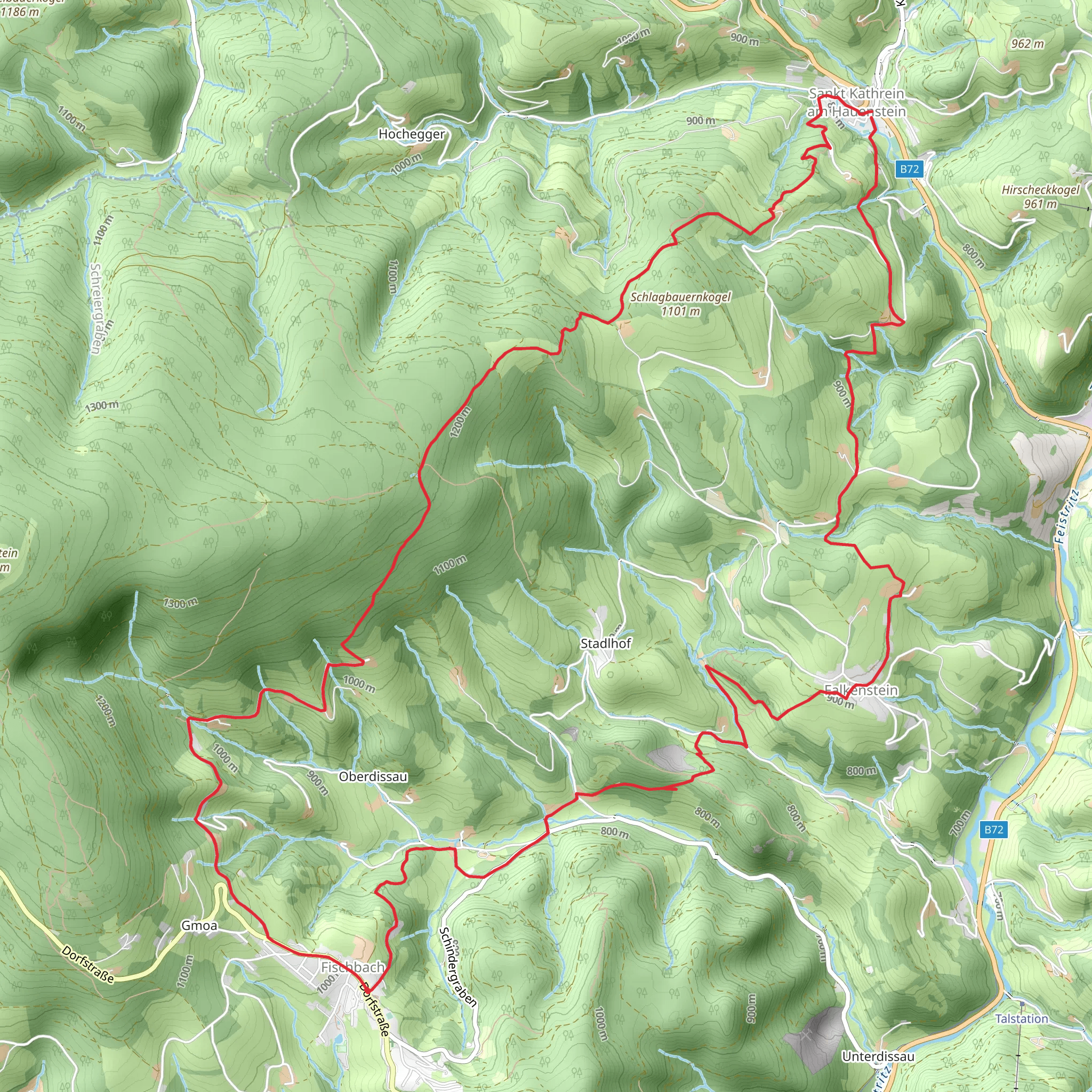 From Fischbach to St Kathrein am Hauenstein mobile static map