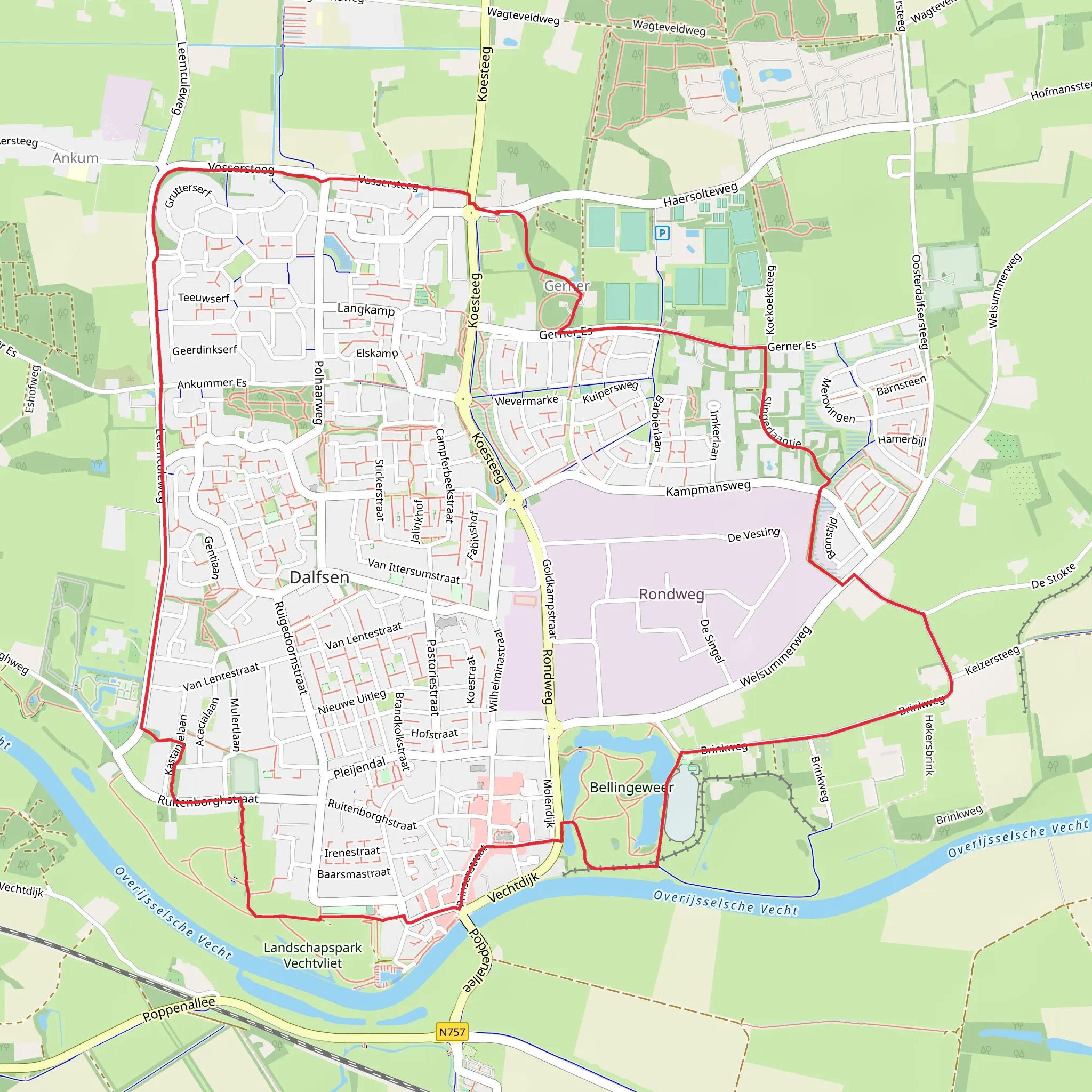 Visvijver via Vechtdalpad mobile static map