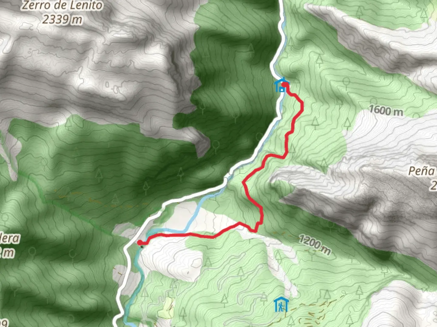 An image depicting the trail Path of the Hooks PR HU 21 and its surrounding area.