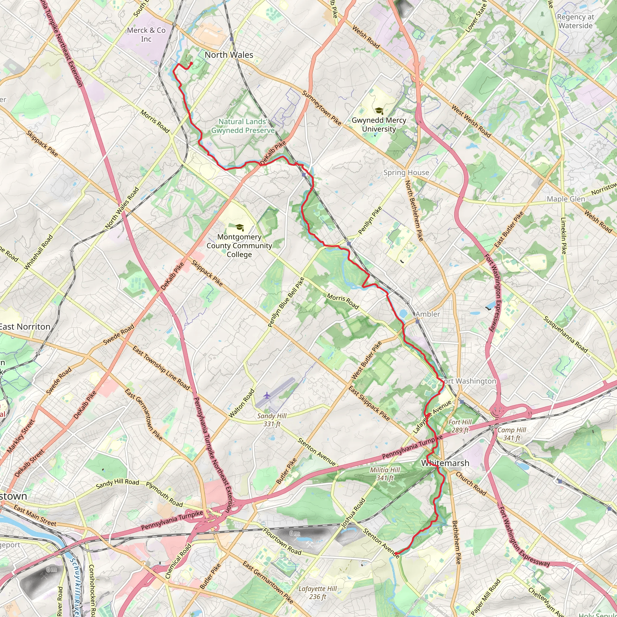 Wissahickon Green Ribbon Trail mobile static map