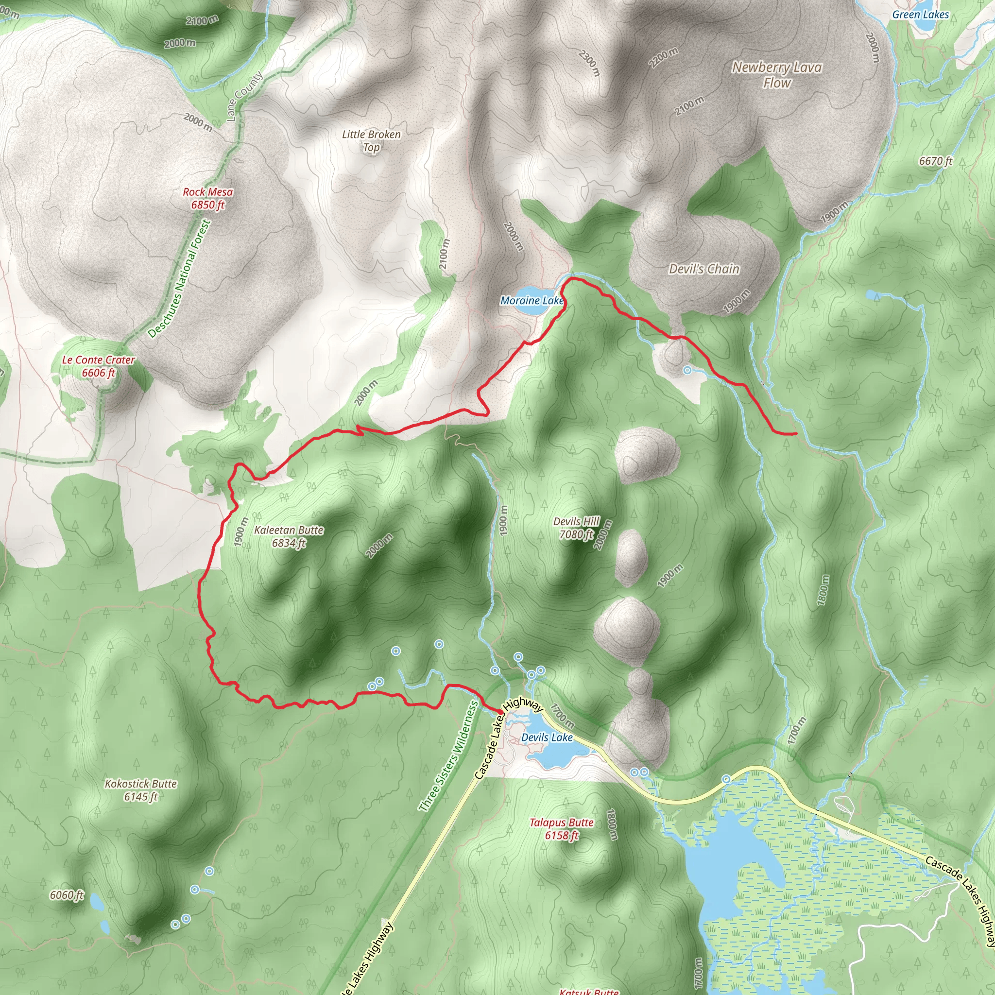 Moraine Lake via Elk Devil's Trail mobile static map