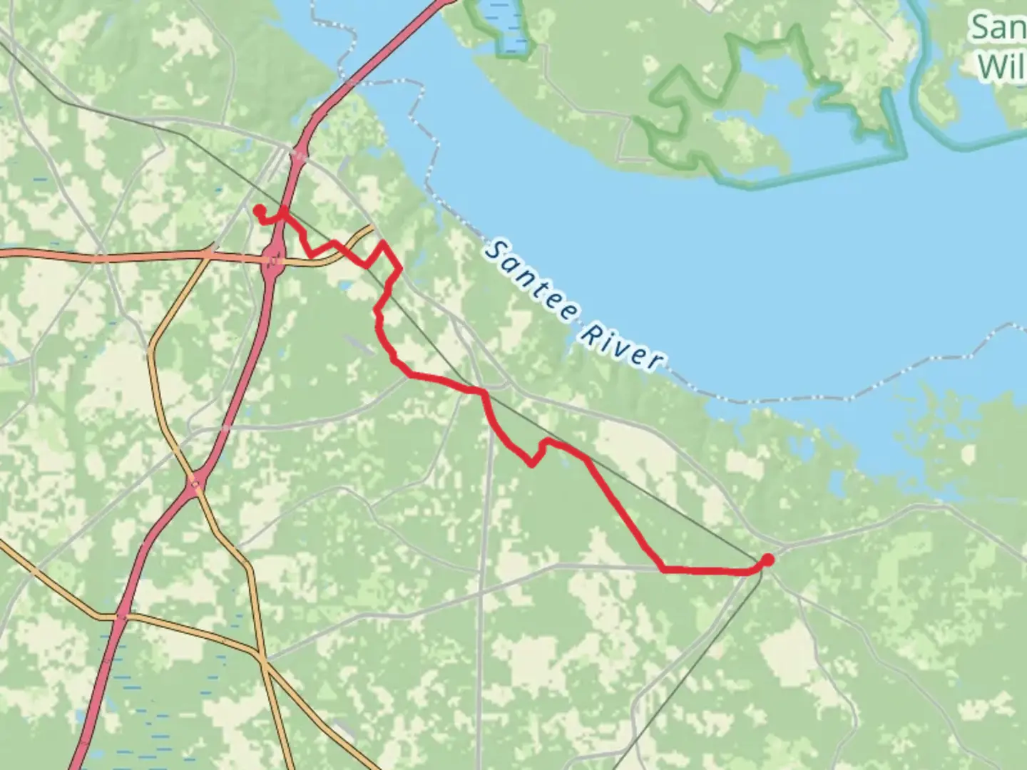 An image depicting the trail Palemetto Trail - Santee Passage and its surrounding area.