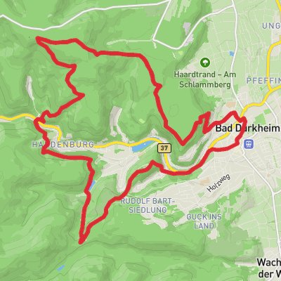 Bad Durkheim and Hardenburg Loop mobile static map