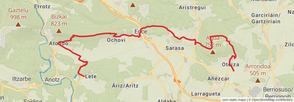 GR 220 Vuelta a la Cuenca de Pamplona stage 2 Map