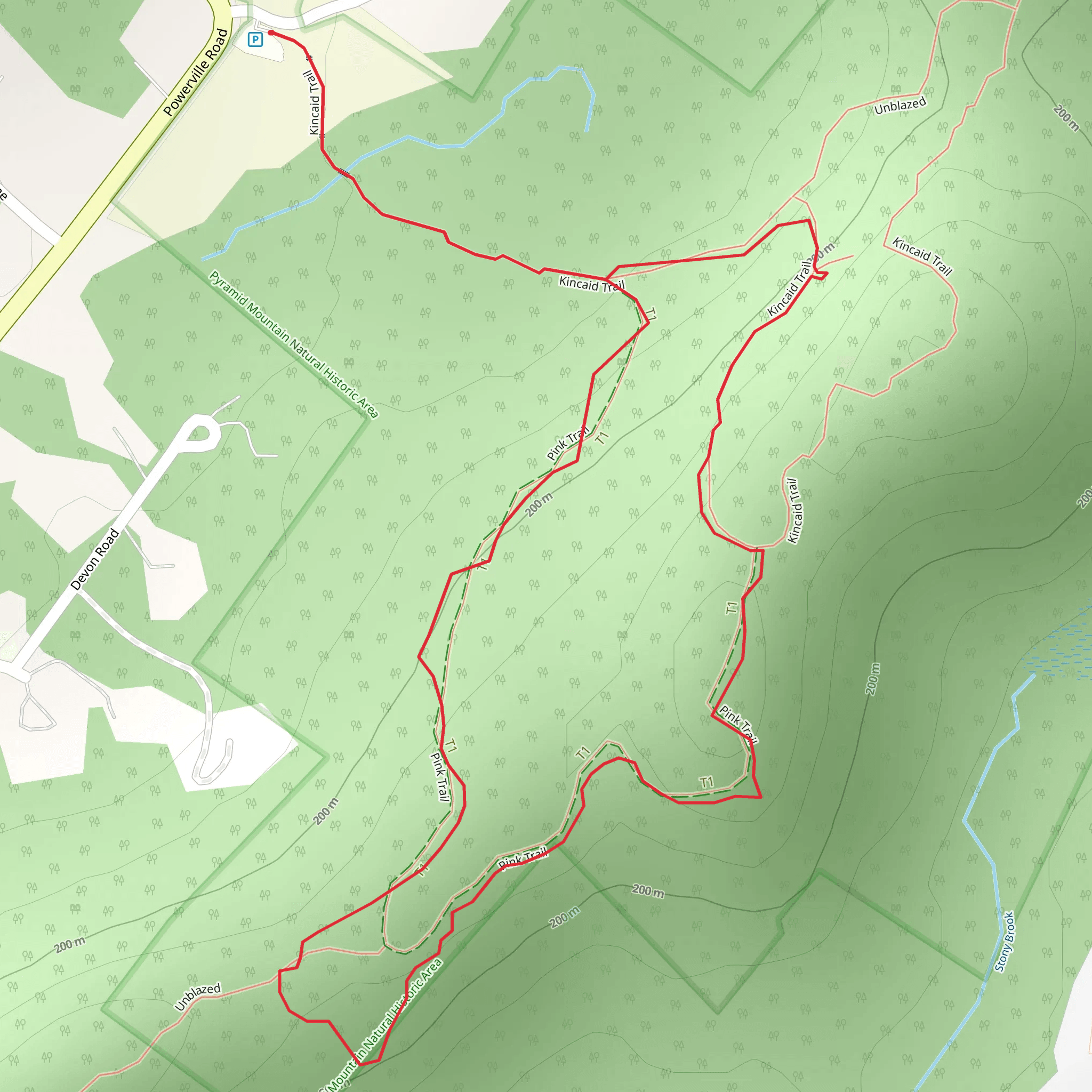 Pink and Yellow Loop Trail mobile static map