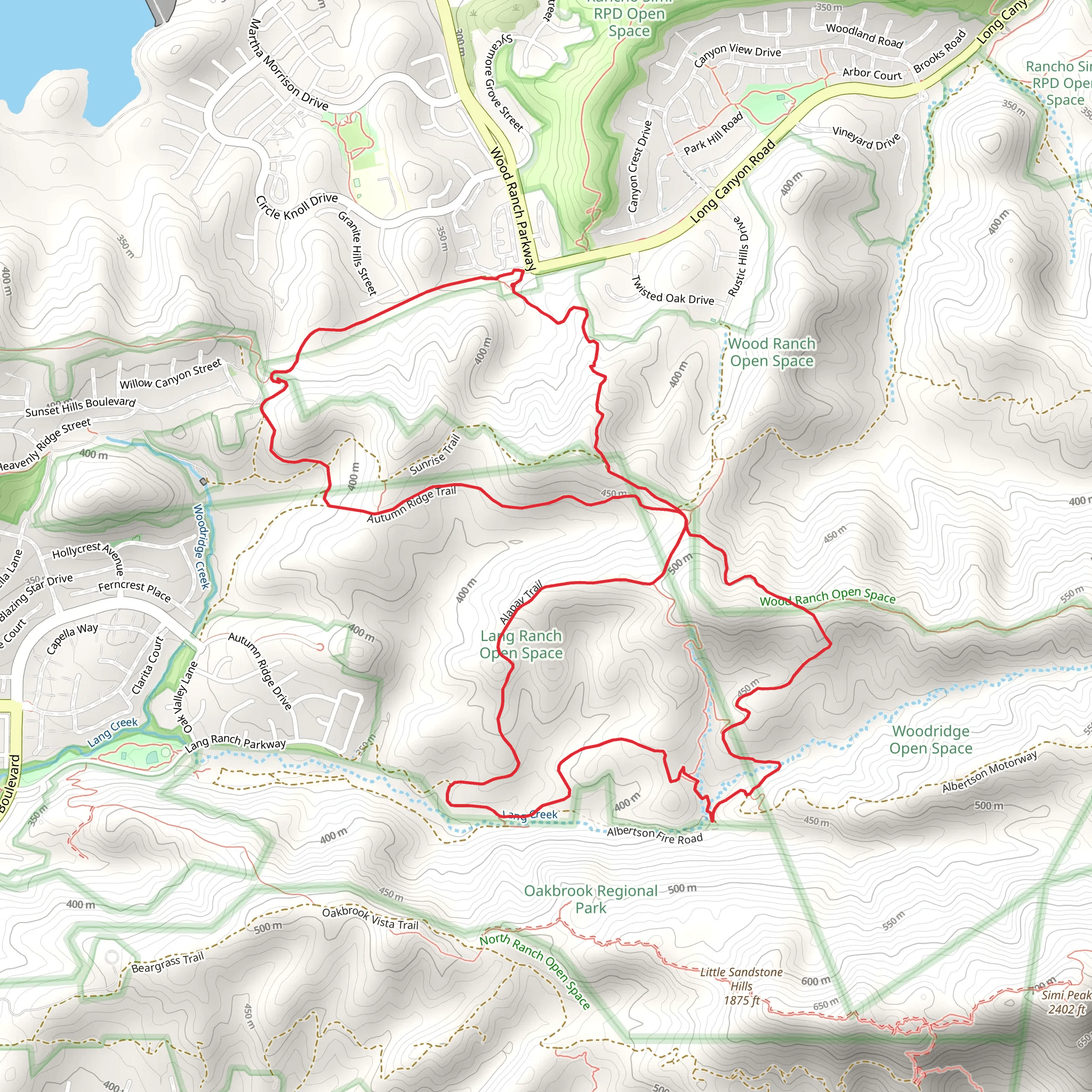 Meadow Vista, Autumn Ridge and Woodridge Connector Loop Trail mobile static map