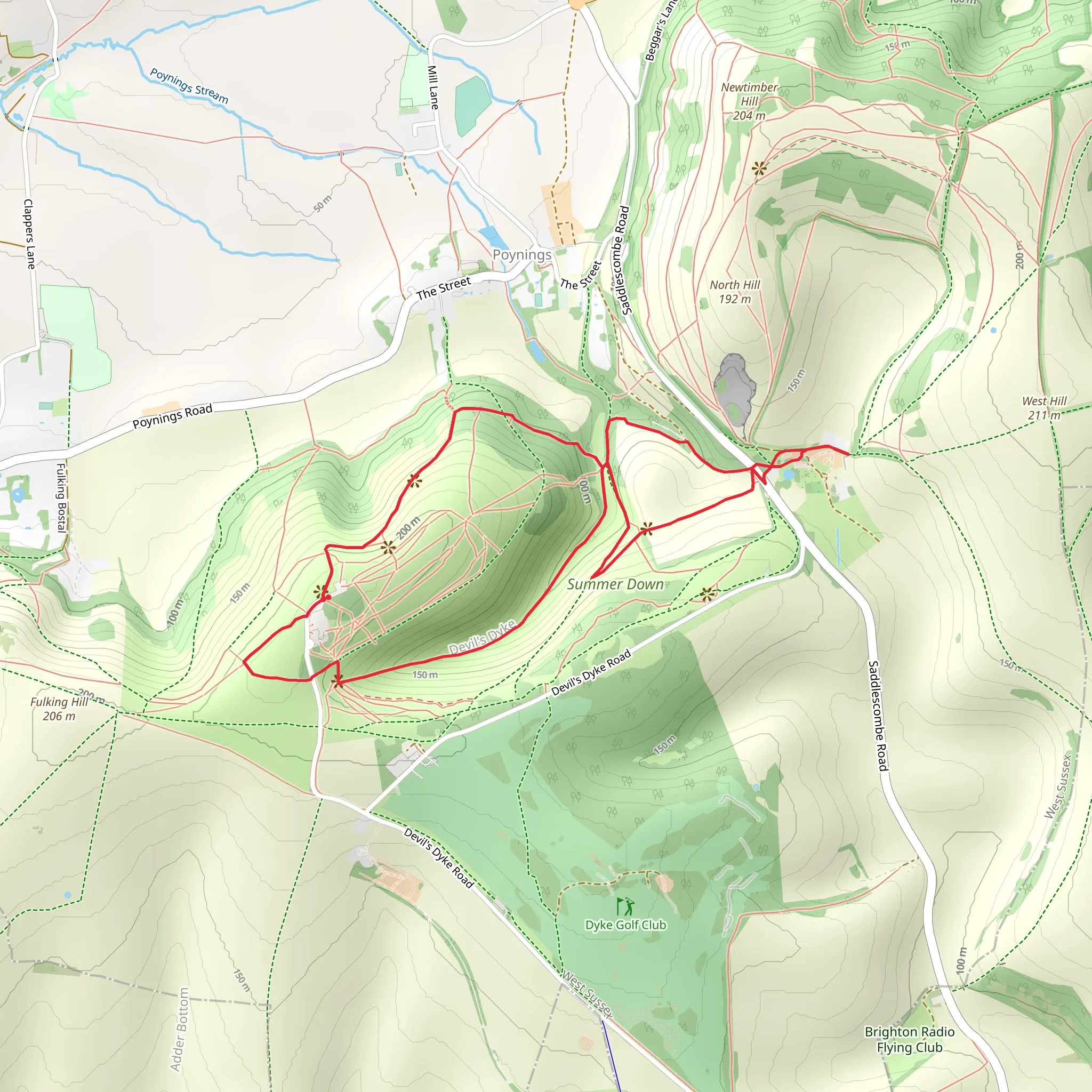 Devil's Dyke National Trust Loop mobile static map