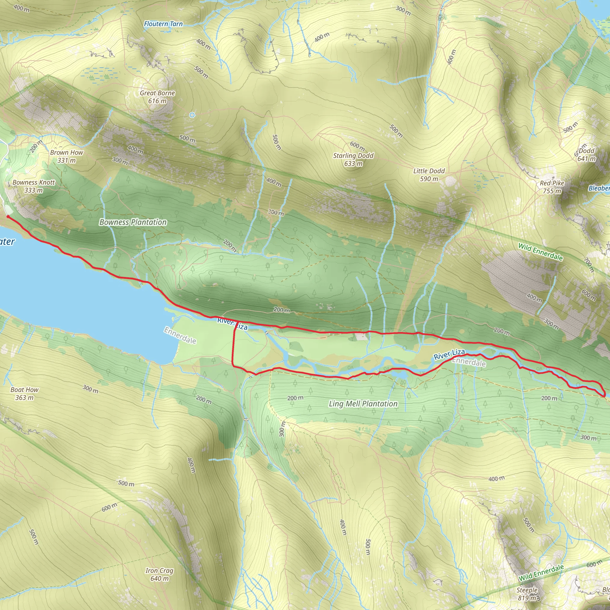 River Liza Loop from Ennerdale Water mobile static map