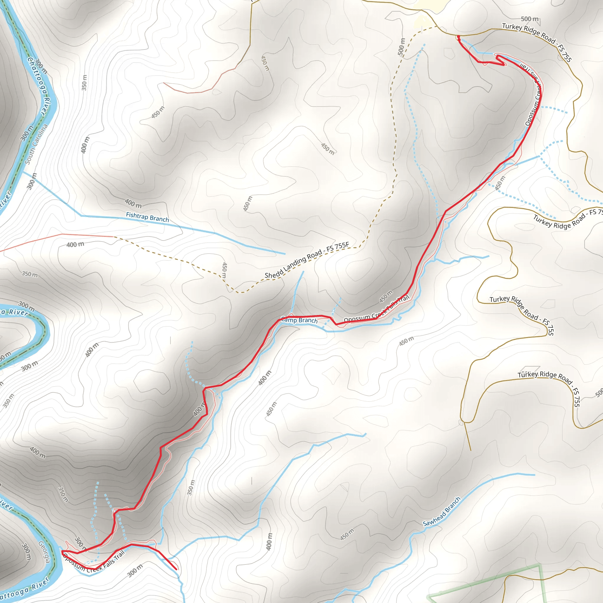 Opposum Creek Trail mobile static map