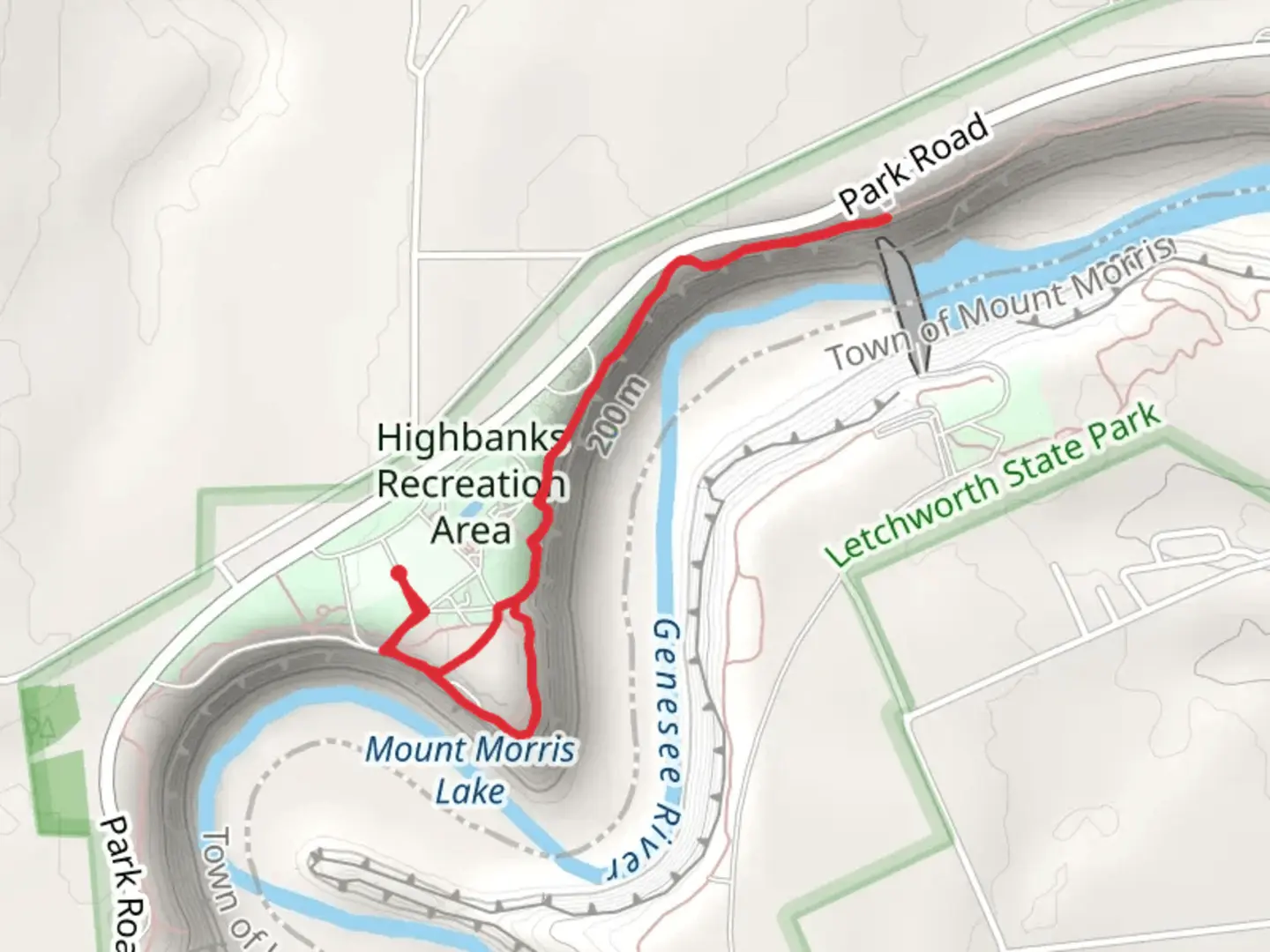 An image depicting the trail Highbanks Trail and its surrounding area.