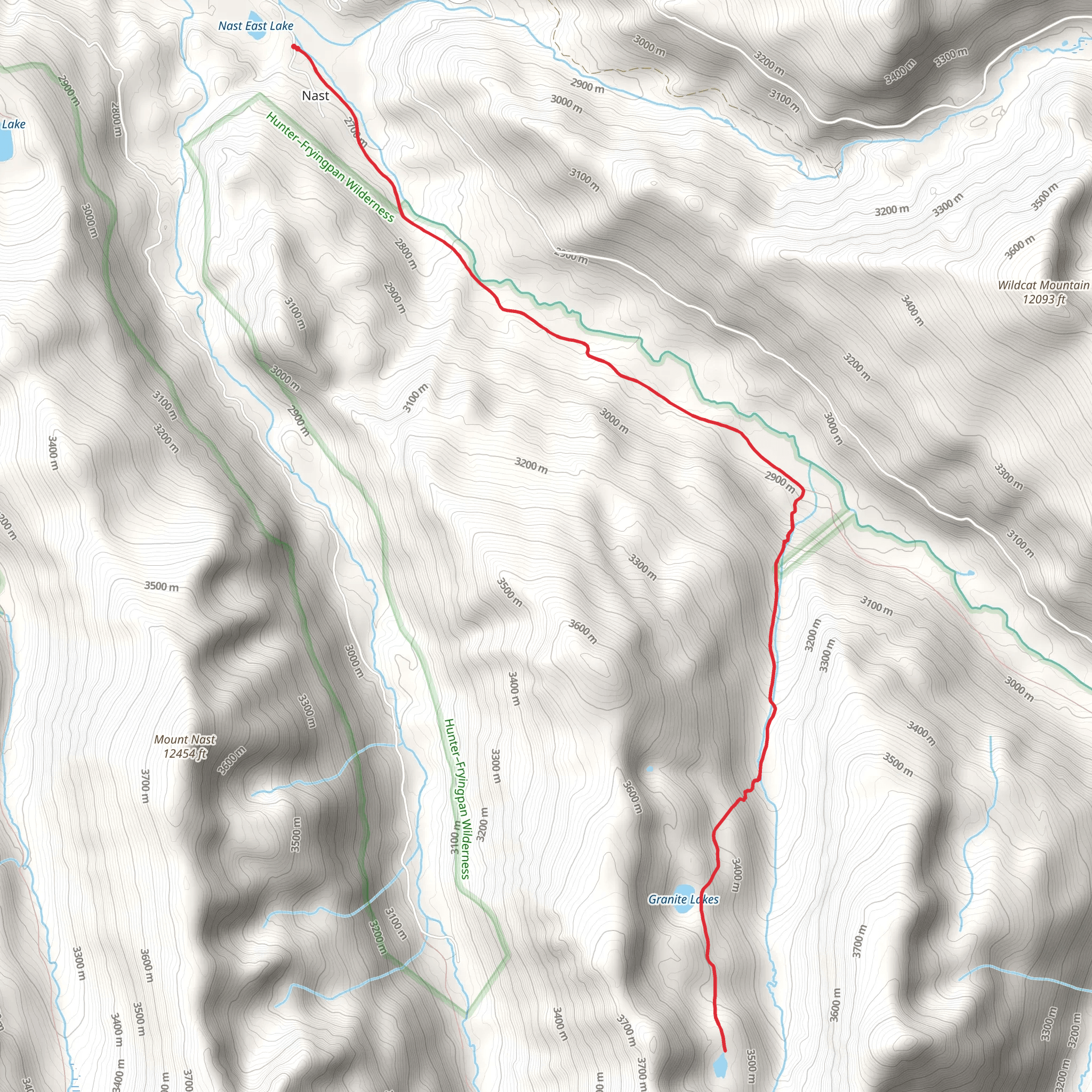 Granite Lake Trail mobile static map