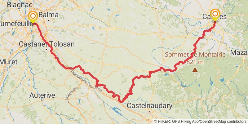 Camino Claviere-Candanchu via Arles stage 10 Map