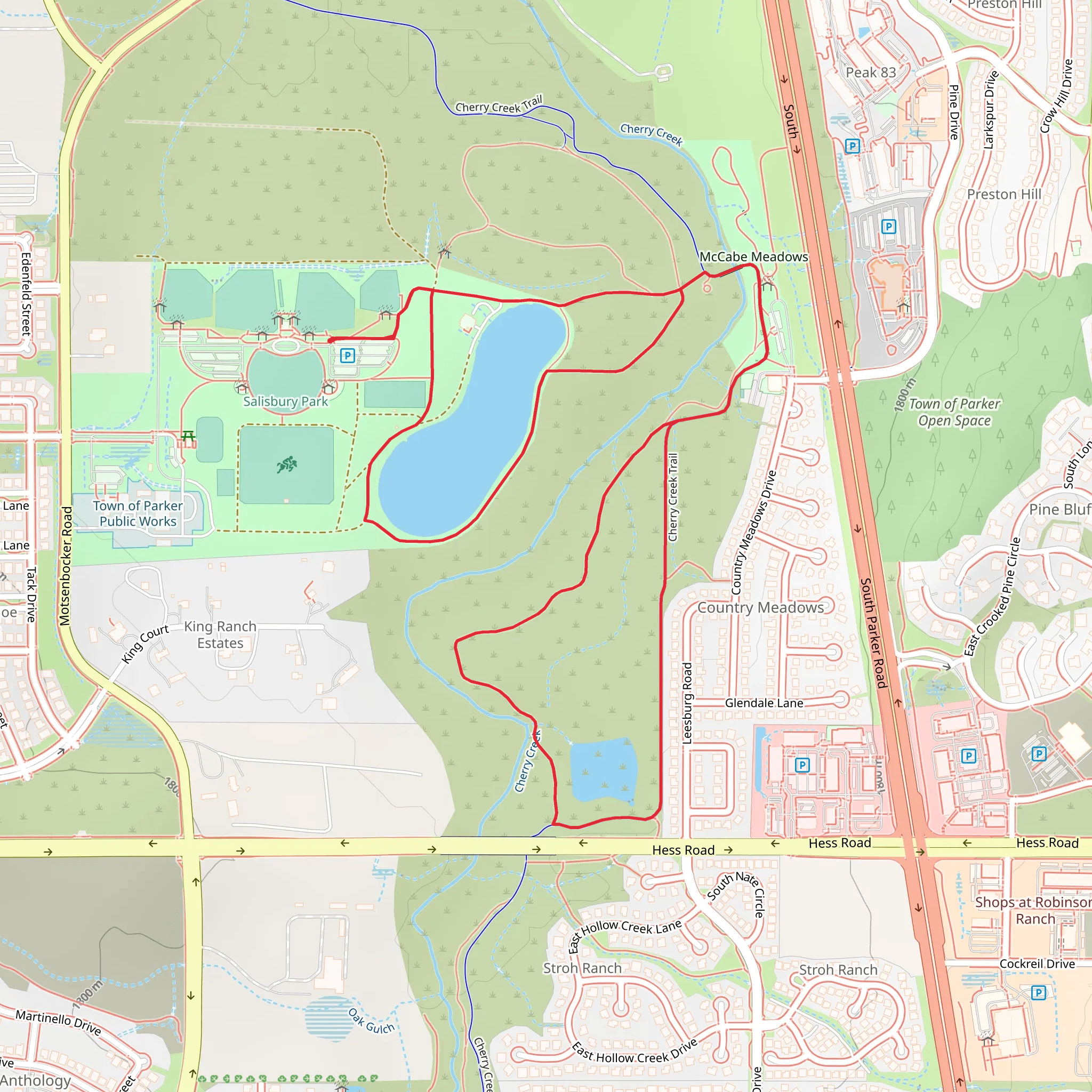 Cherry Creek Loop Trail mobile static map