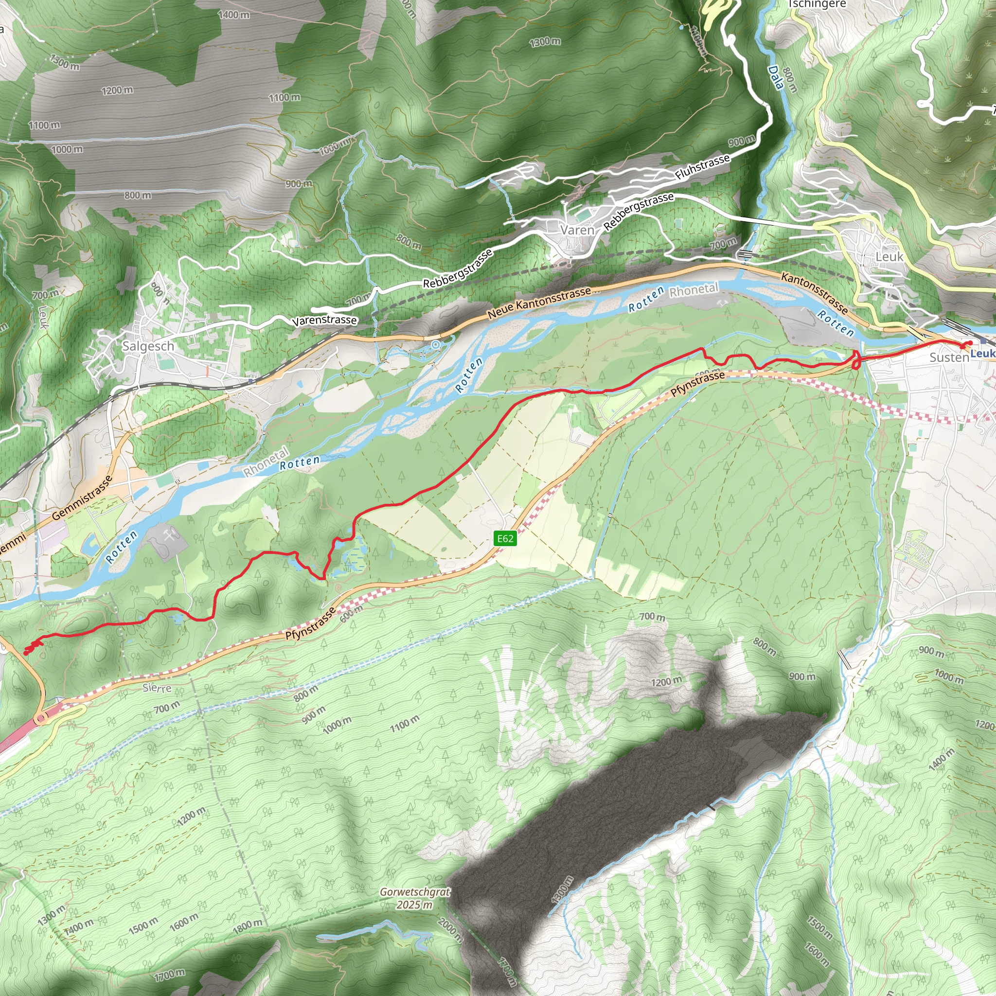 Susten - Pfyn Finges Forest Trail mobile static map