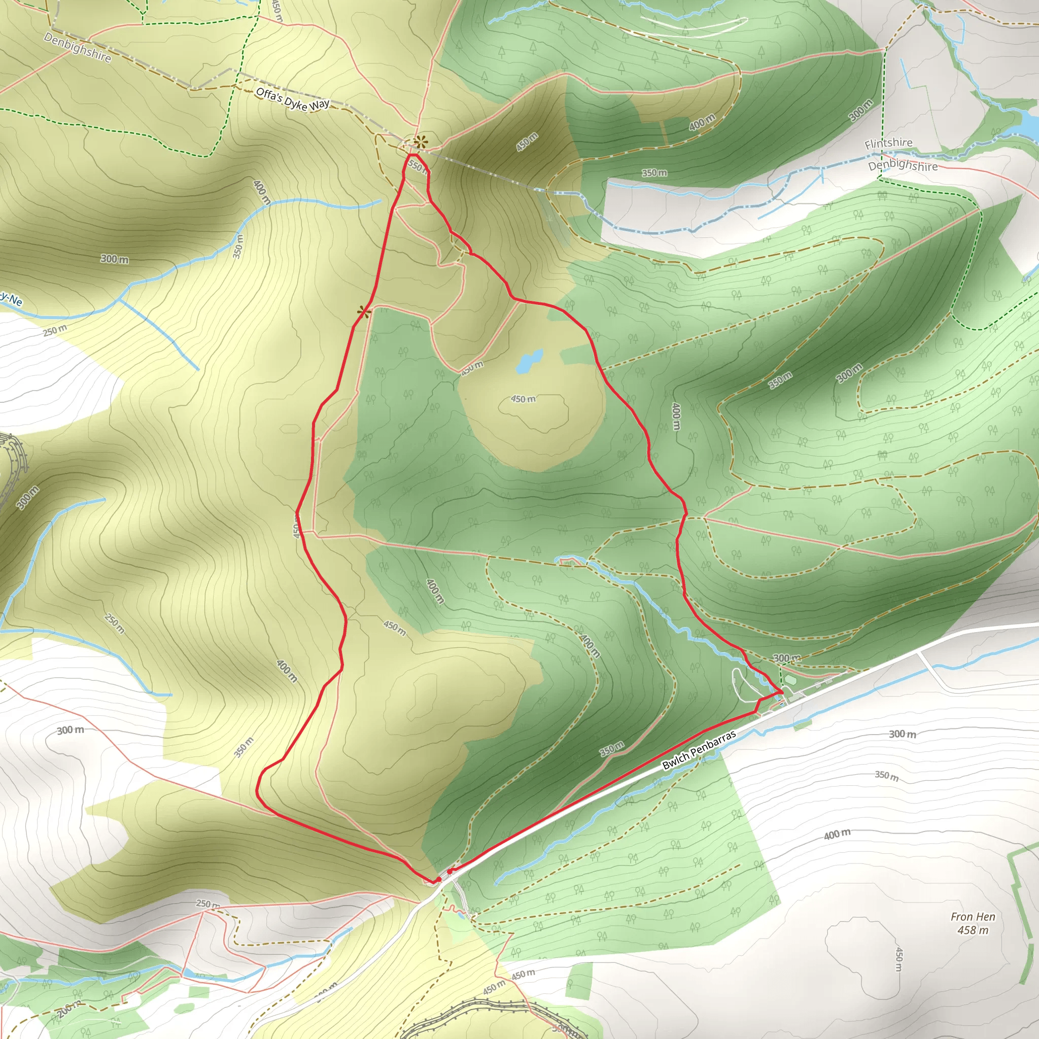 Moel Famau Country Park Loop mobile static map