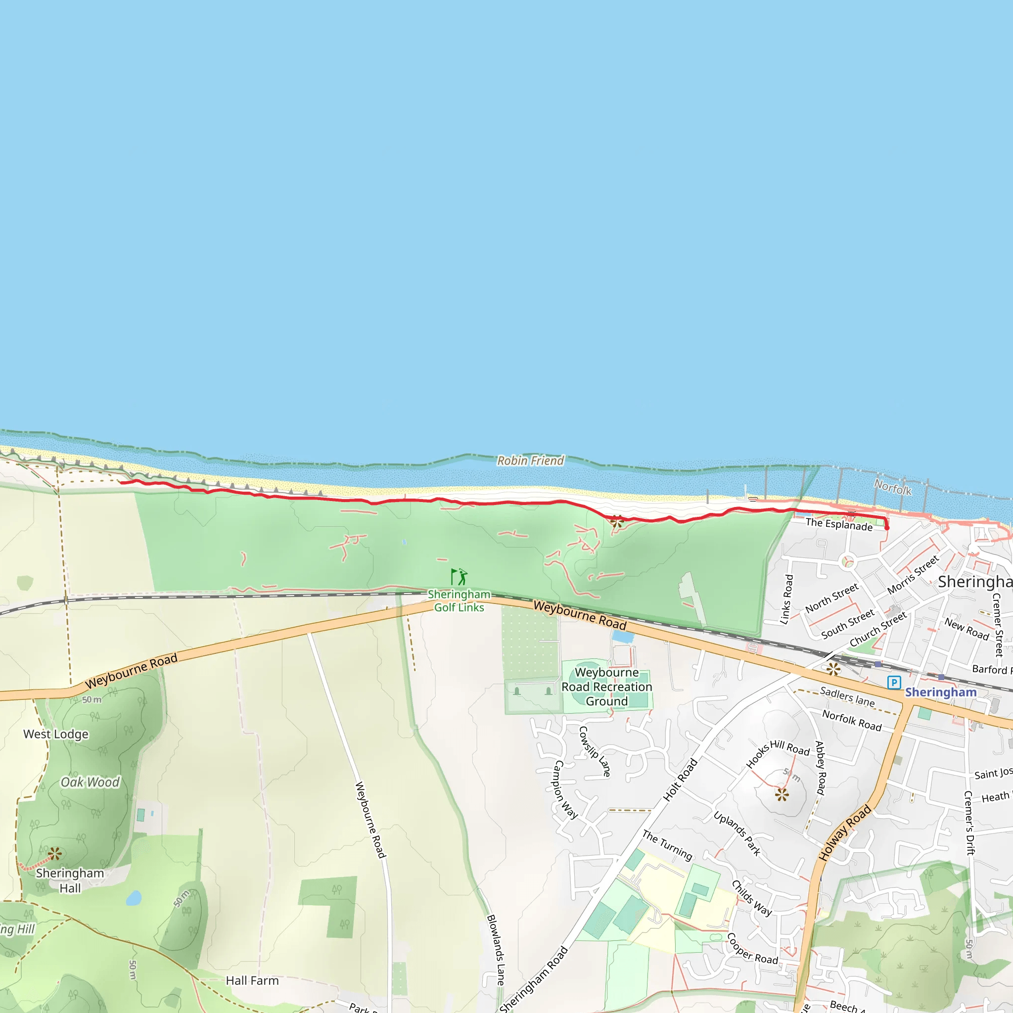 Robin Friend via England Coast Path mobile static map