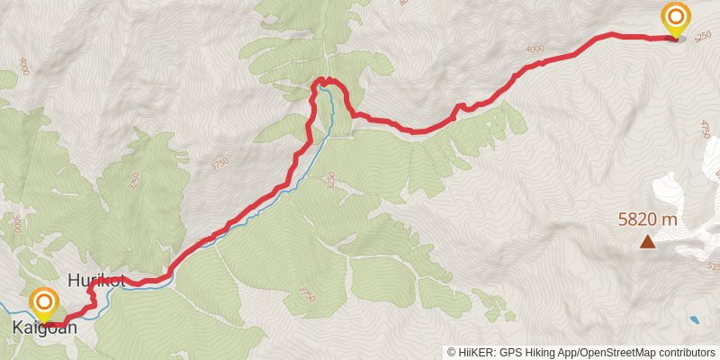 Great Himalayan Trail stage 75 Map