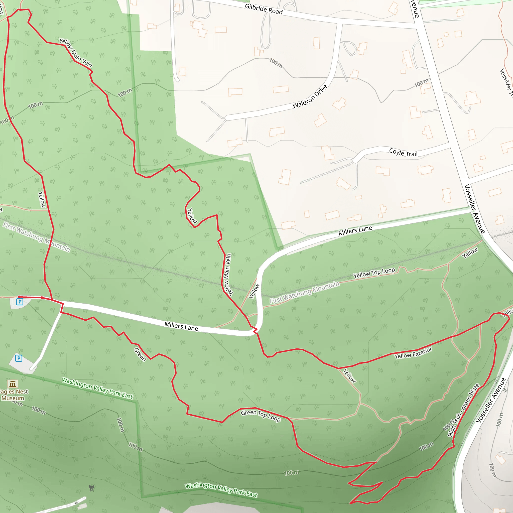 Green Top and Yellow Exterior Loop mobile static map