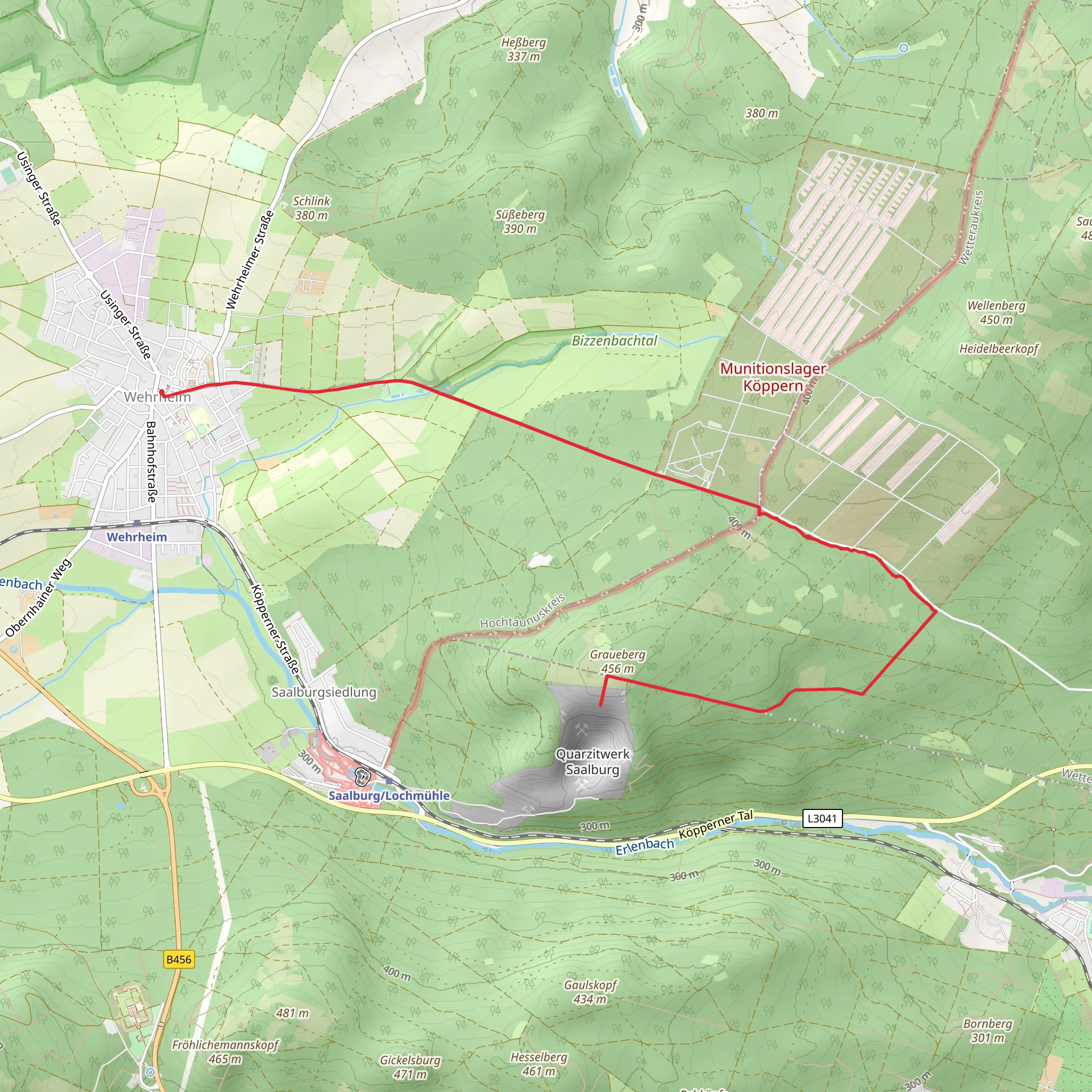 Graueberg via Limeswanderweg mobile static map