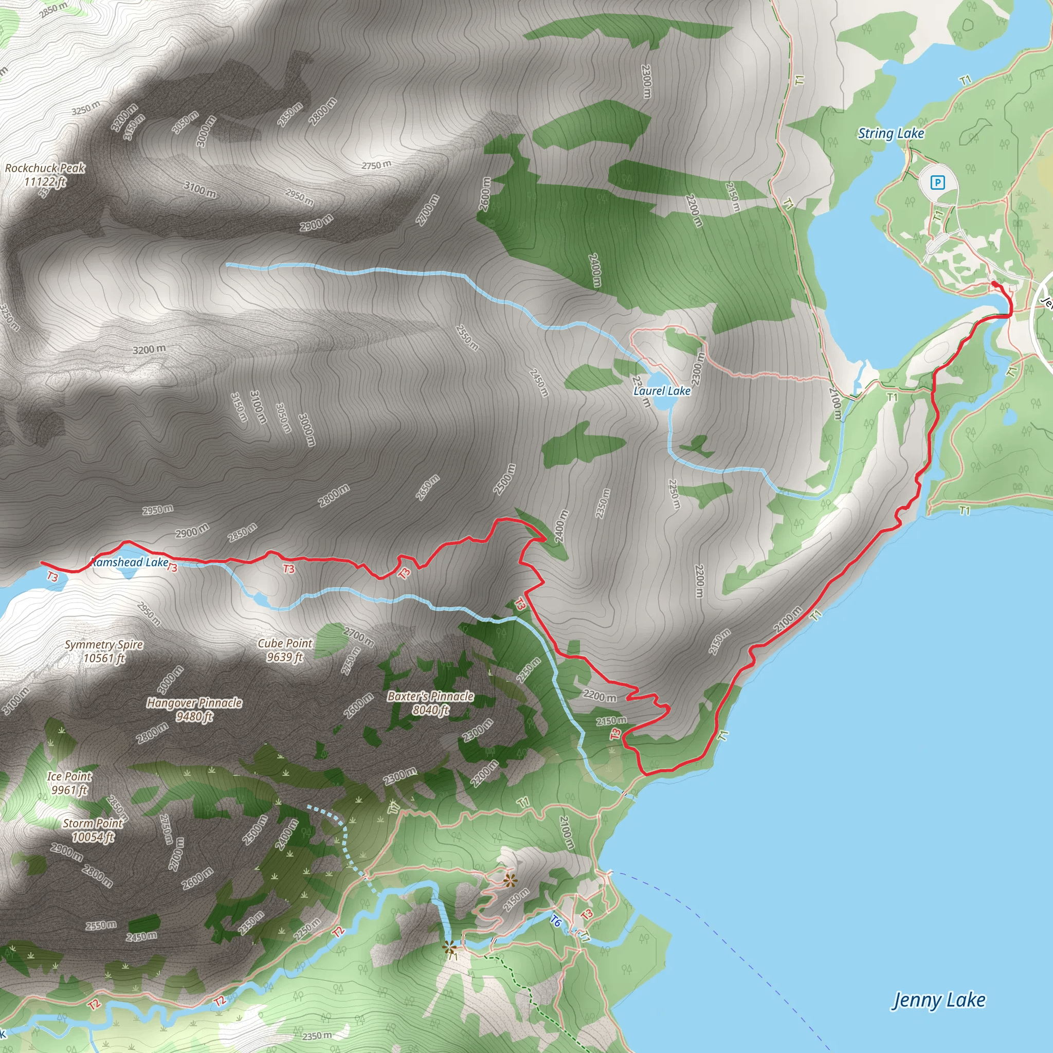 Hanging Canyon to Lake of the Crags mobile static map