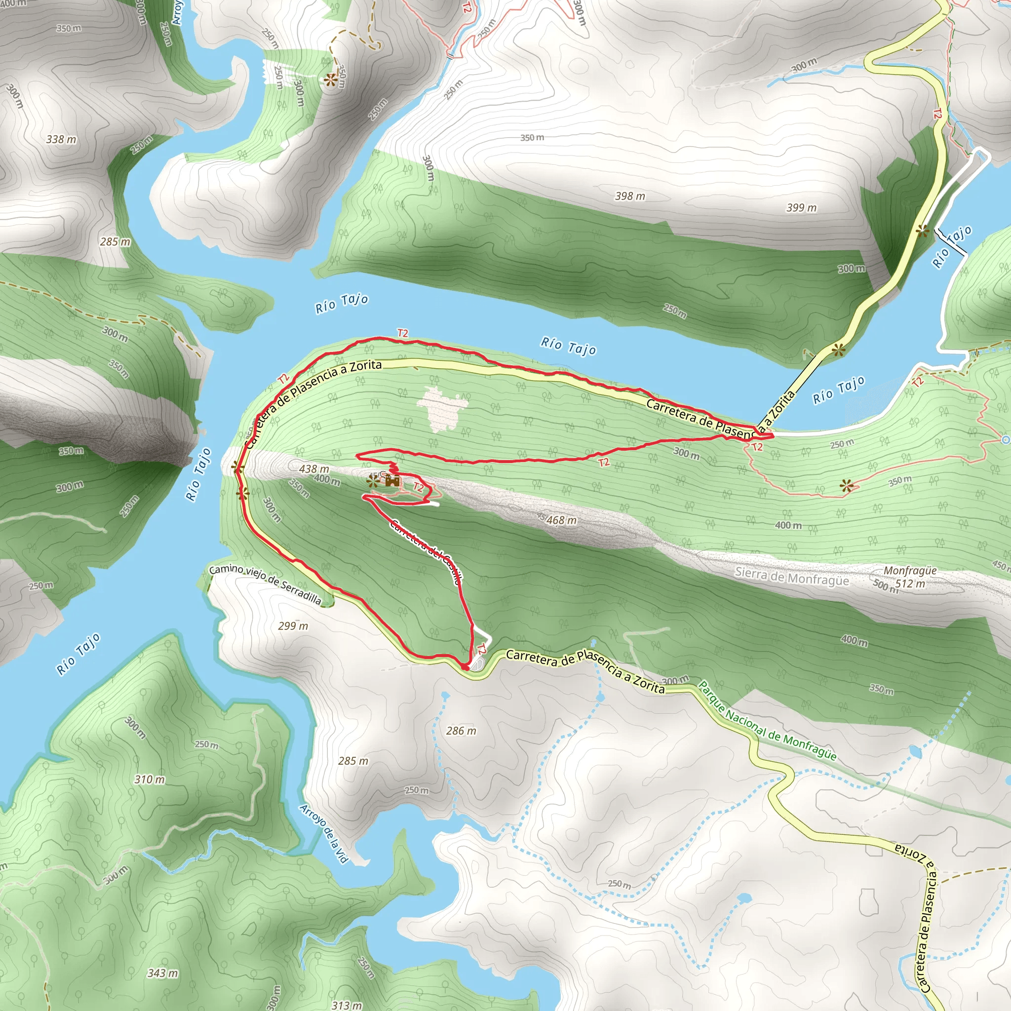 Red Route - Monfrague Castle mobile static map