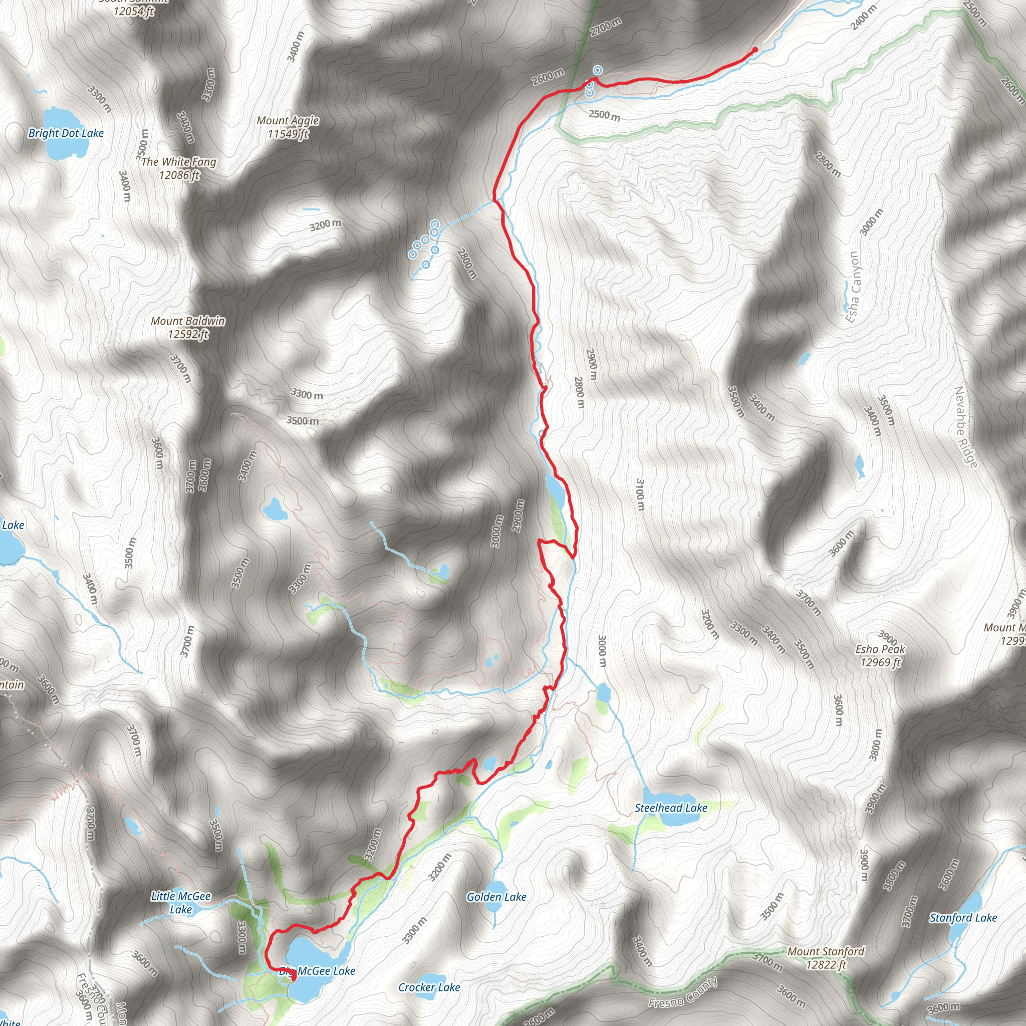 Big McGee Lake Trail mobile static map