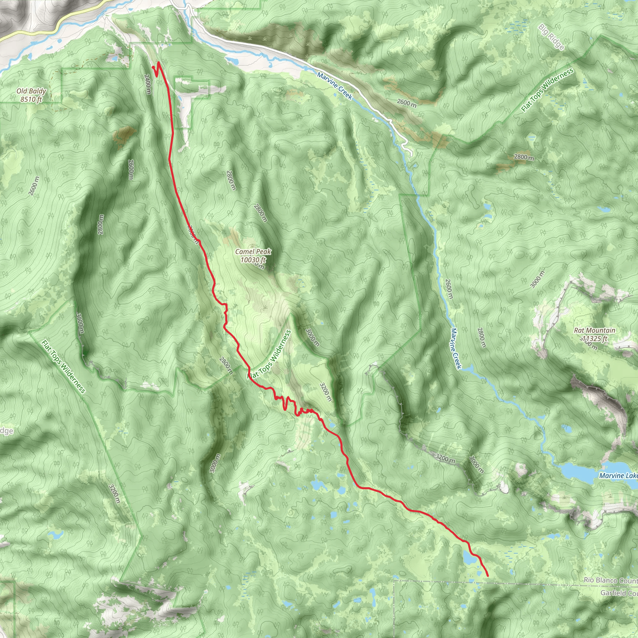 Ute Creek Trail mobile static map