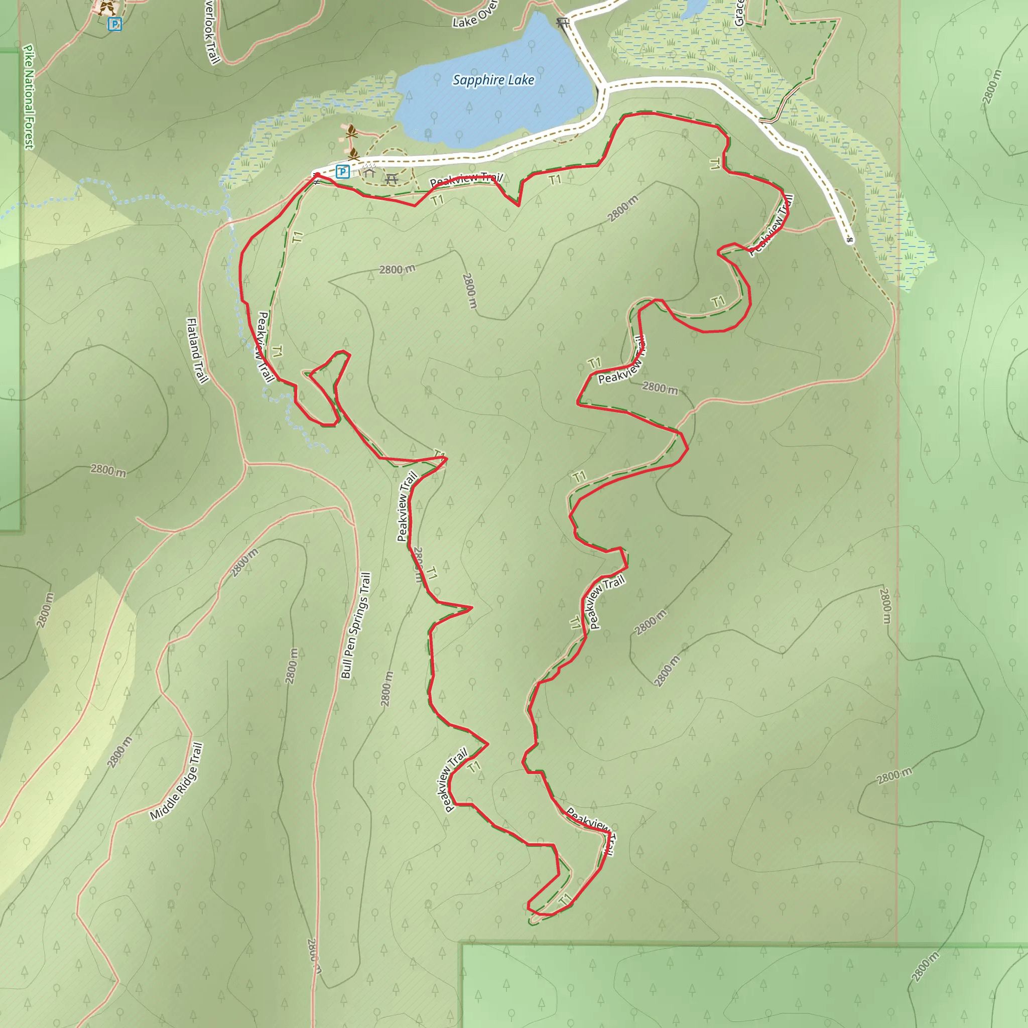 Flatland Loop Trail mobile static map
