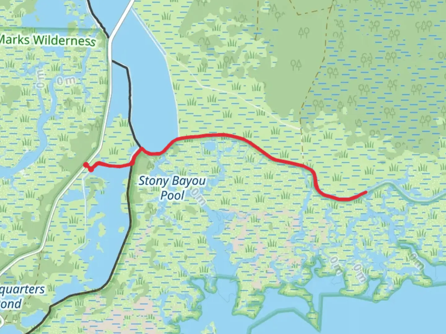 An image depicting the trail Stony Bayou Pool Trail and its surrounding area.