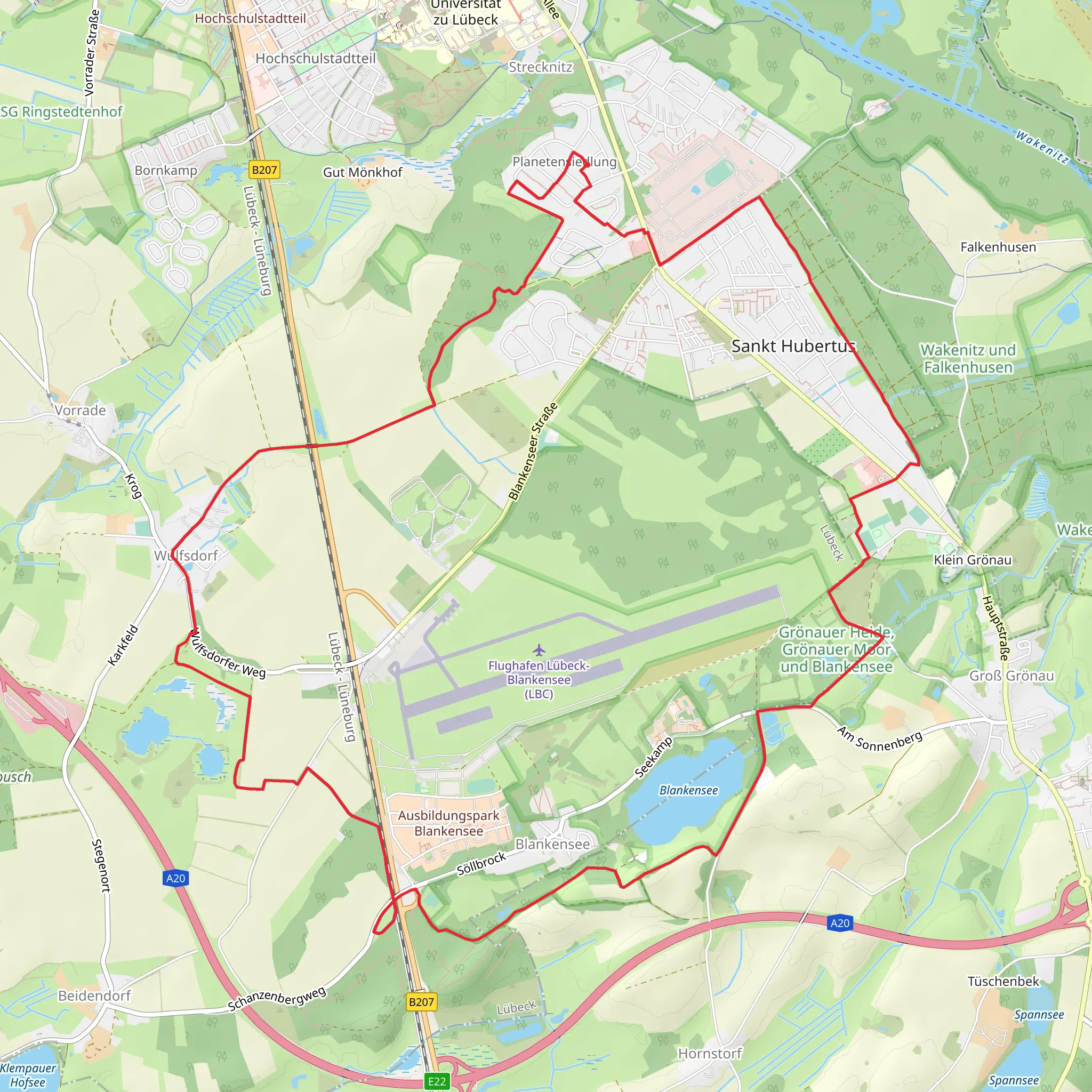Lubeck Airport Circular Route mobile static map