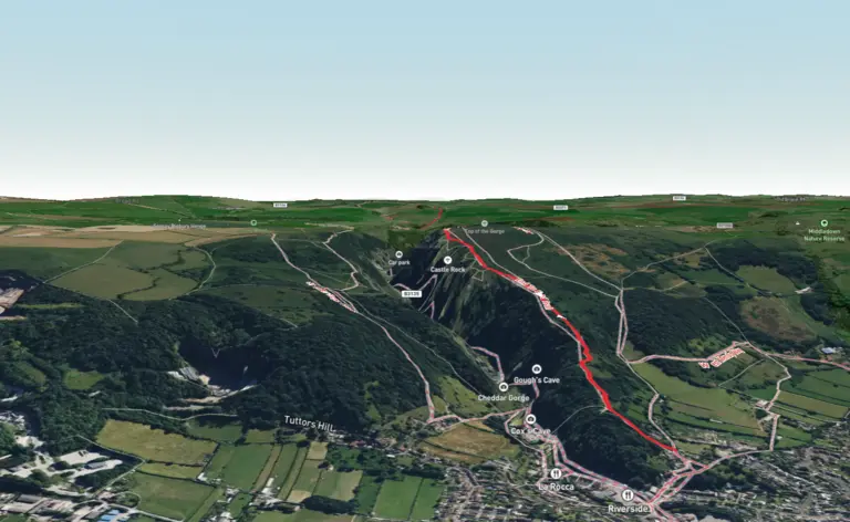 An image depicting the trail Velvet Bottom Nature Reserve and Black Rock Walk - Cheddar and its surrounding area.