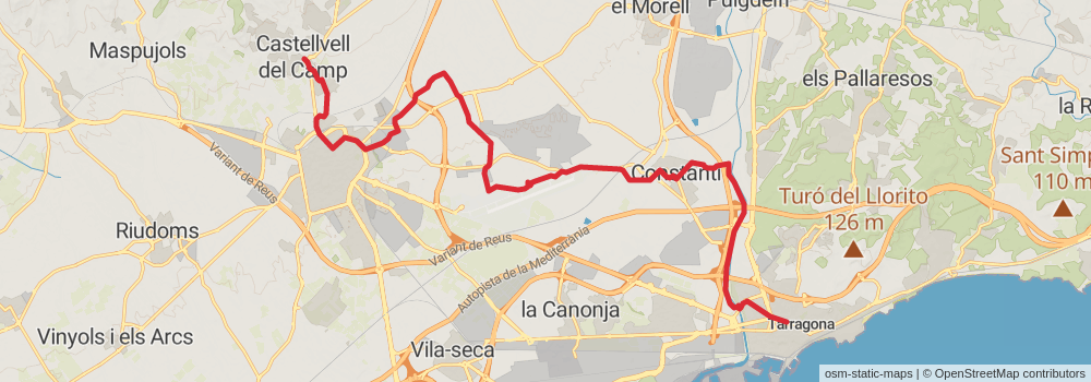 GR 172 De Bellprat to la Mussara stage 2 Map