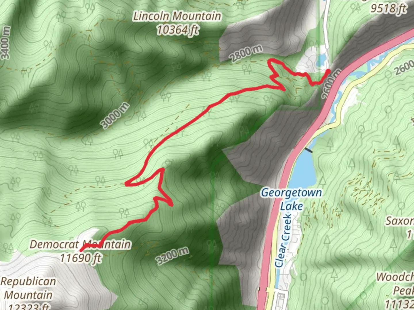 An image depicting the trail Democrat Mountain Trail and its surrounding area.