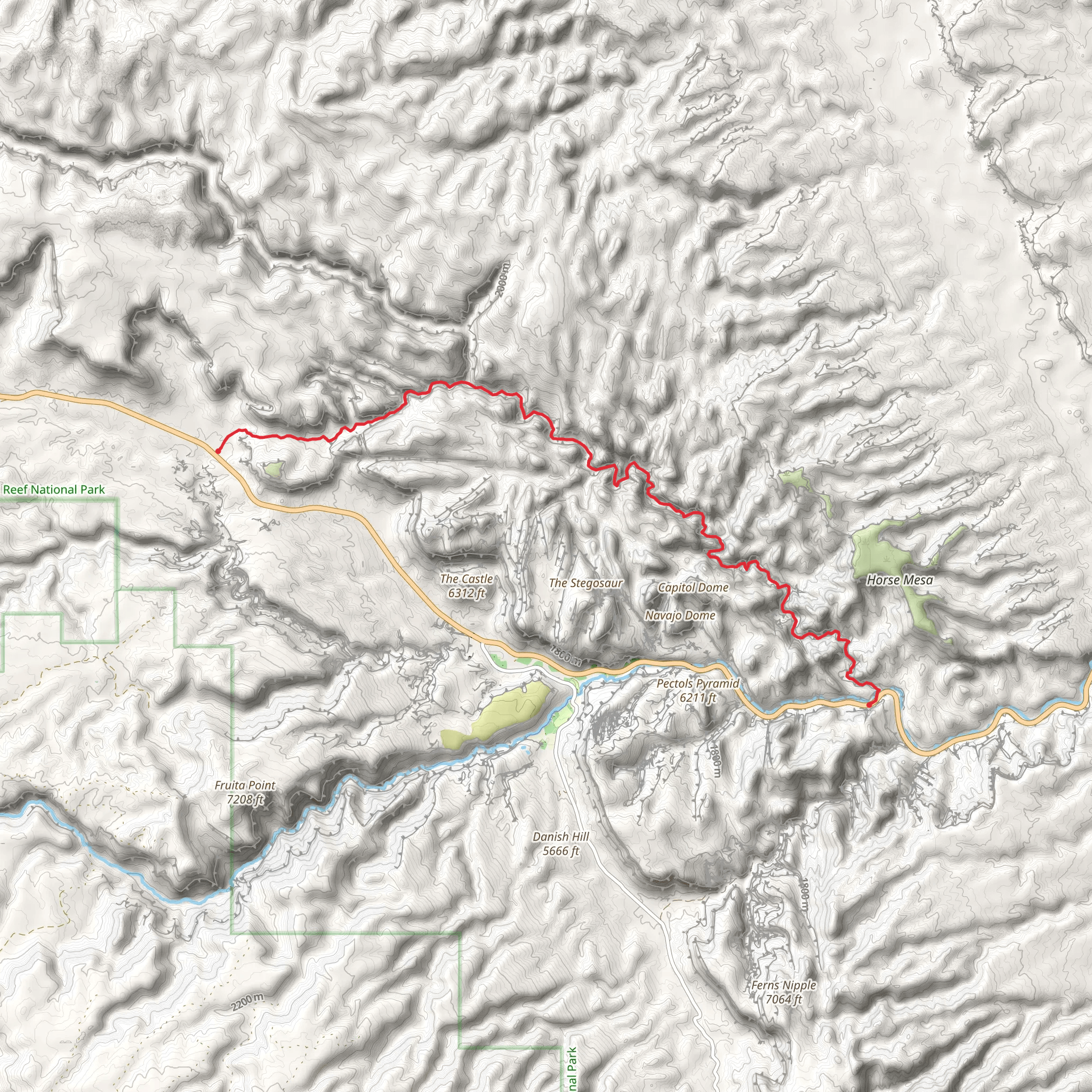 Lower Spring Canyon Trail mobile static map